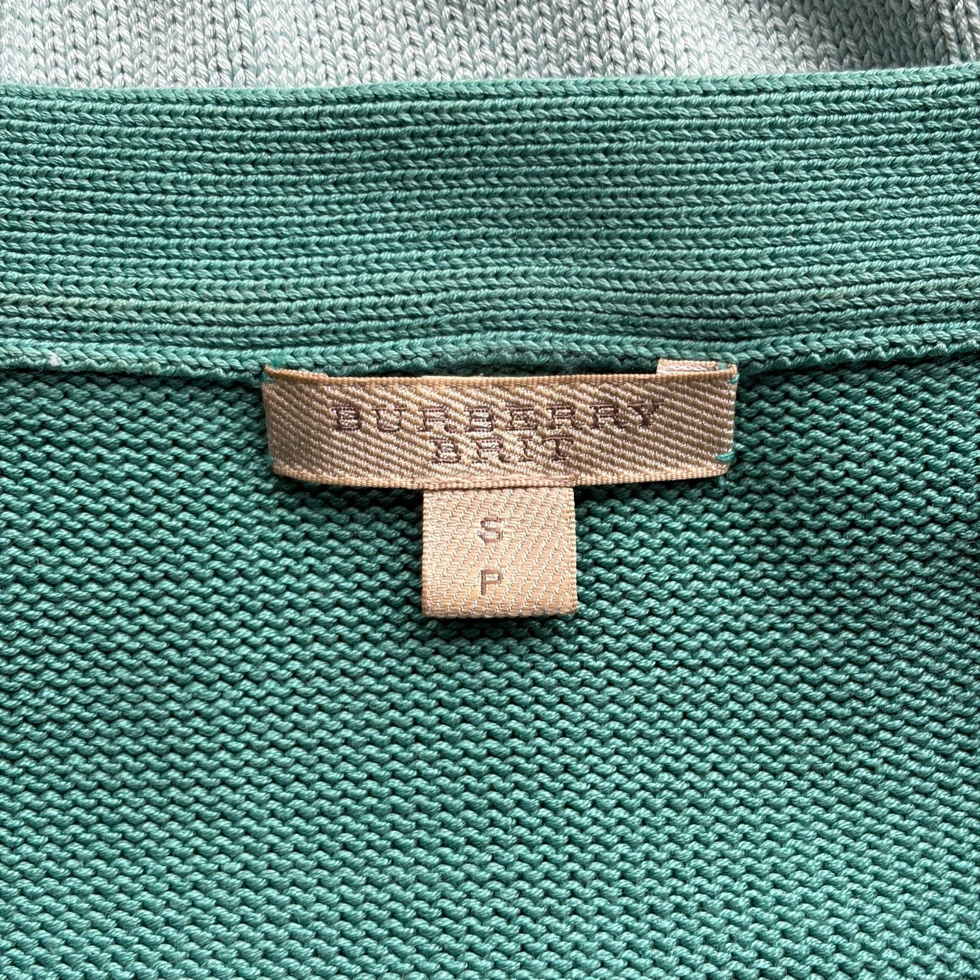 Burberry Cropped Gradient Silk Sweater — label
