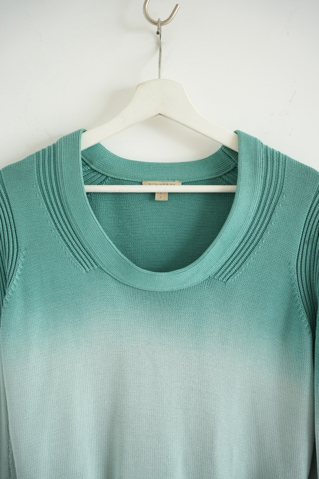 Burberry Cropped Gradient Silk Sweater — detail