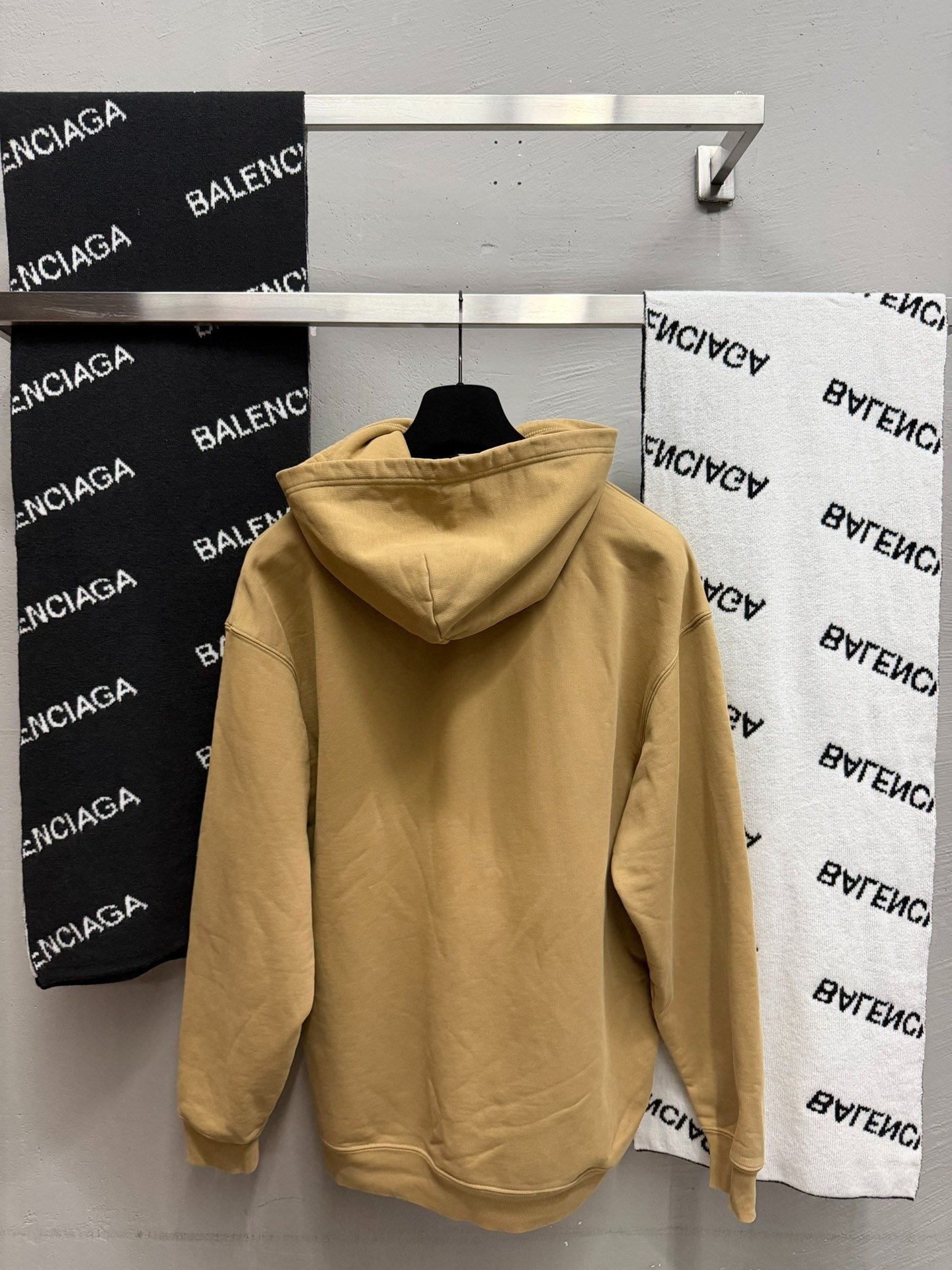 Balenciaga Tan 'b@lenci@ga' Back Hoodie — back