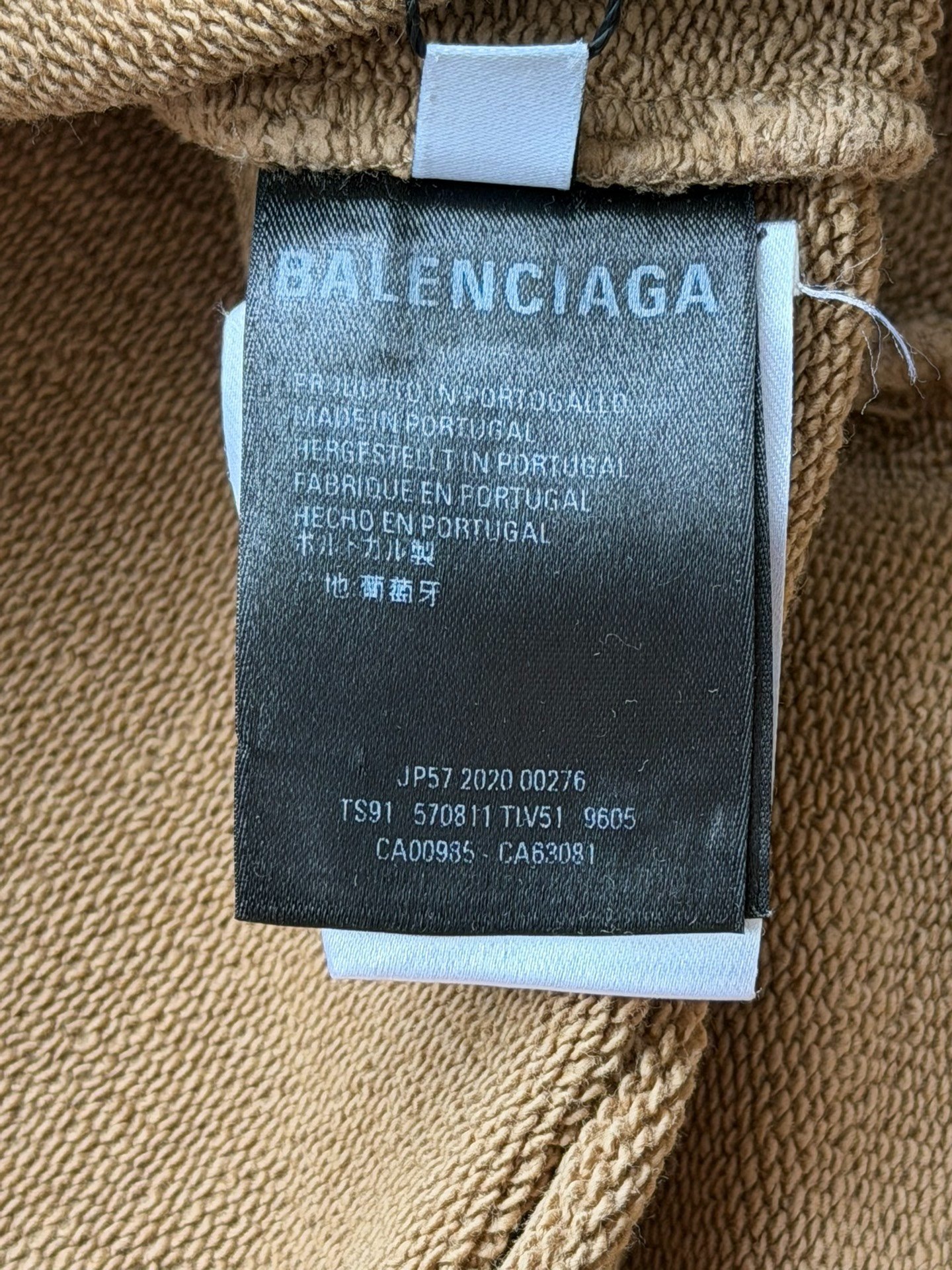 Balenciaga Tan 'b@lenci@ga' Back Hoodie — label