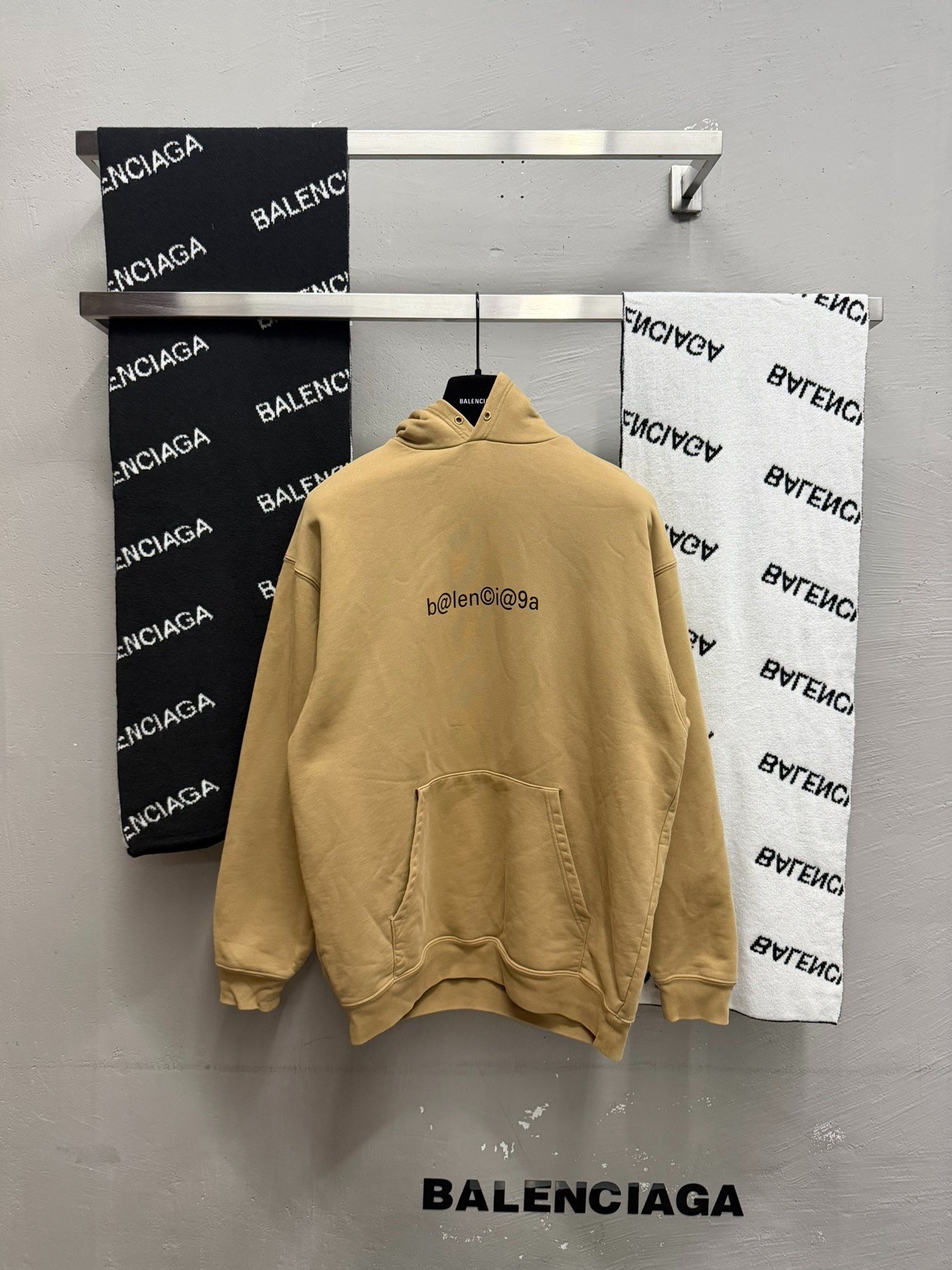 Balenciaga Tan 'b@lenci@ga' Back Hoodie