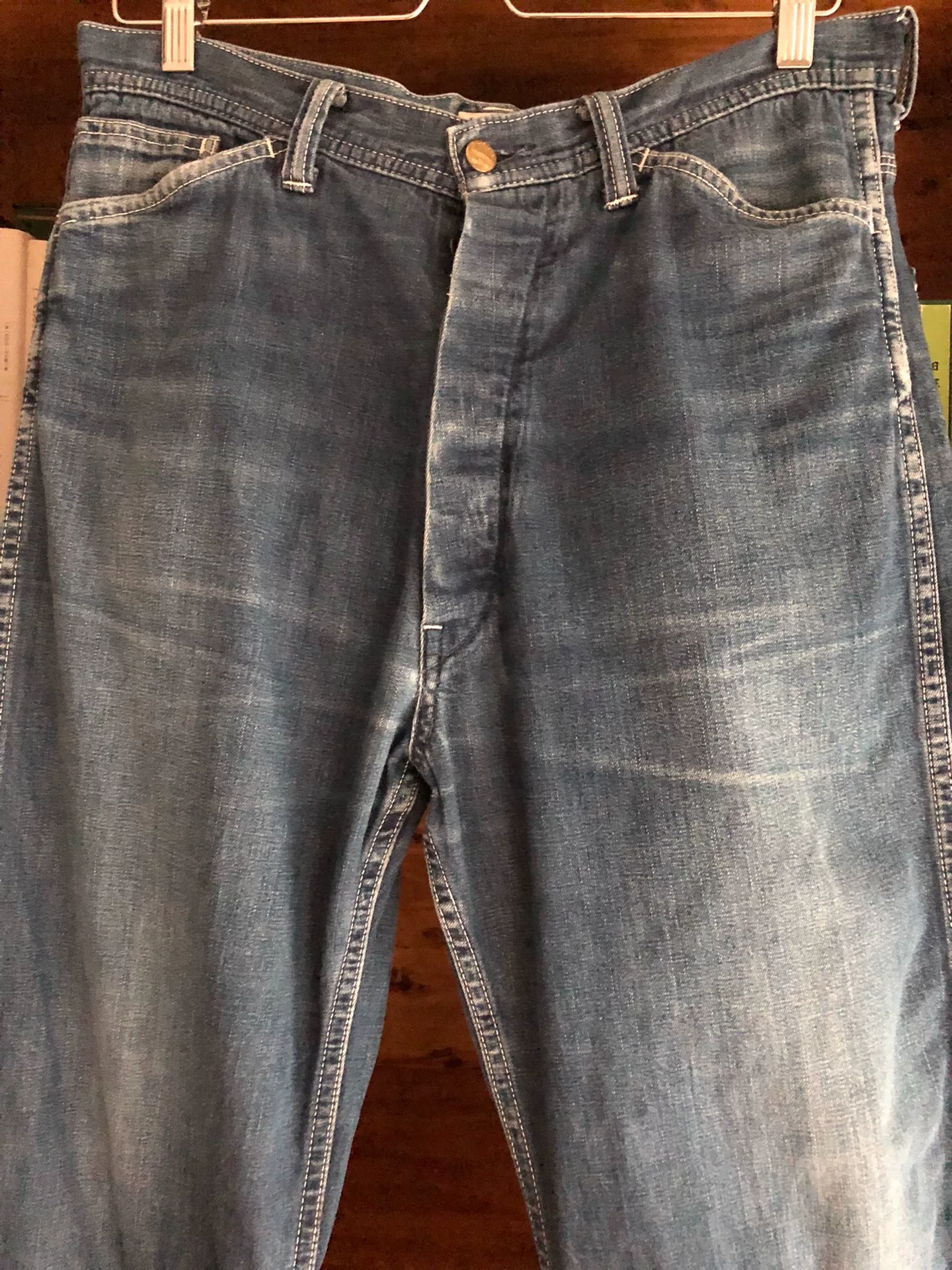 At Last Co Washed Straight Wide-Leg Jeans — front