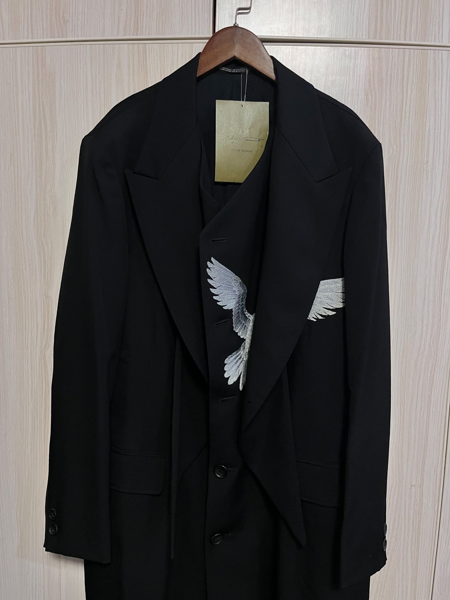 Yohji Yamamoto Long Bird Embroidery Coat — front