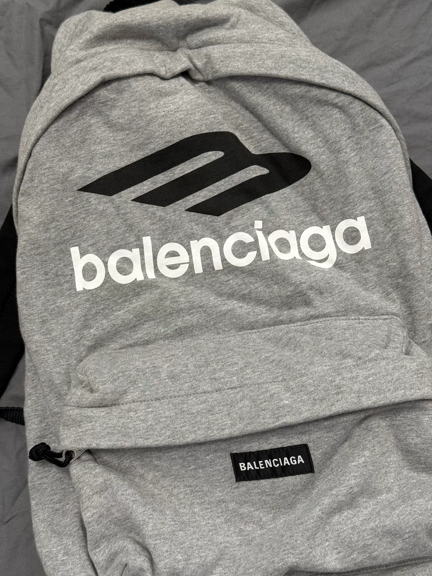 Balenciaga Explorer3B Gray Cotton Backpack — front