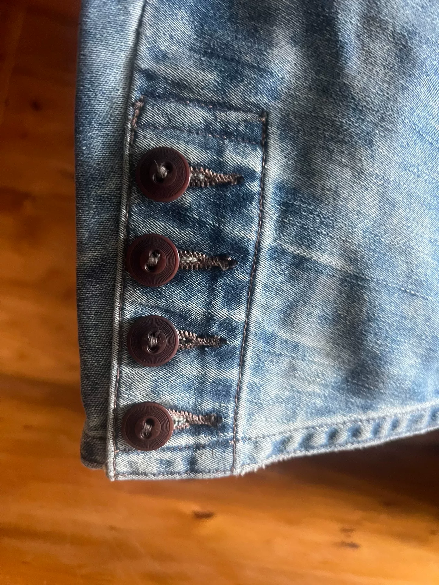 Double RRL Washed Distressed Denim Overalls — detail