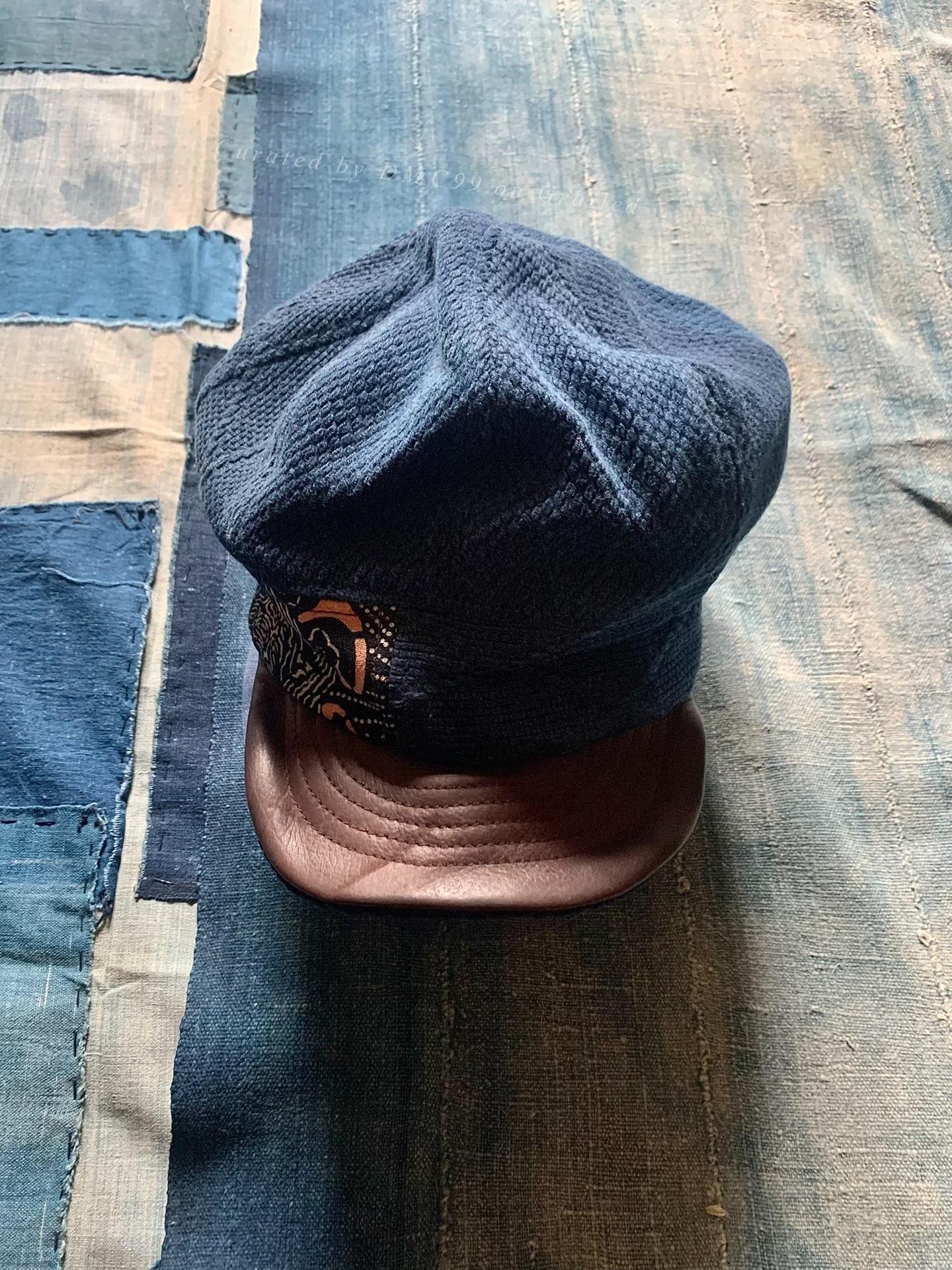 Kapital Indigo Calf Leather Kofu Hat