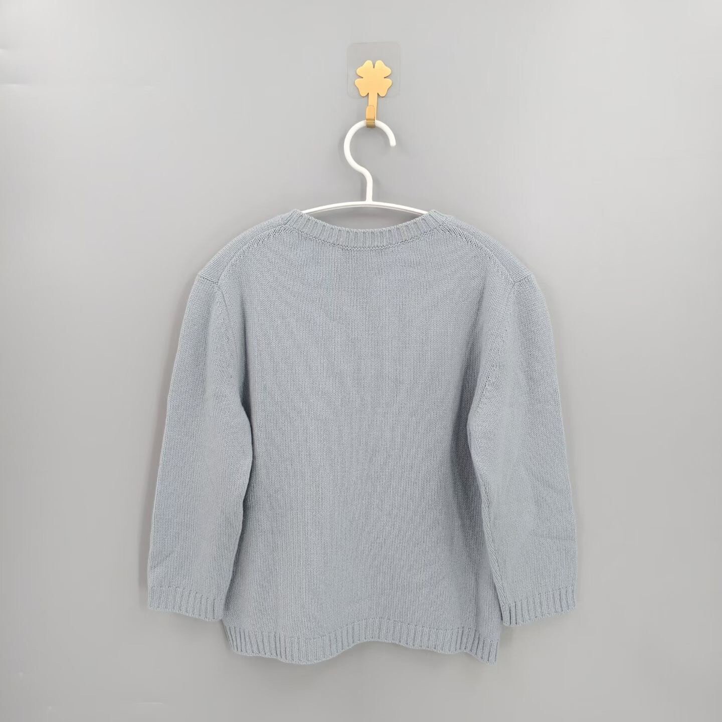 Christian Dior Light Blue Pattern Cashmere Sweater — front