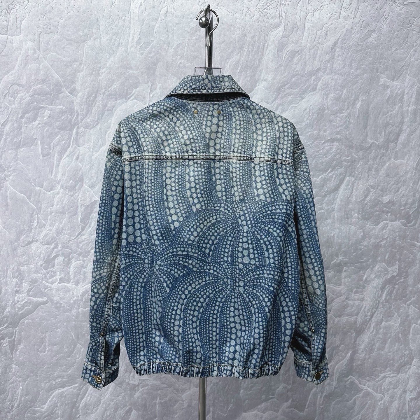 Louis Vuitton Yayoi Kusama Polka Dot Zip Denim Jacket — back