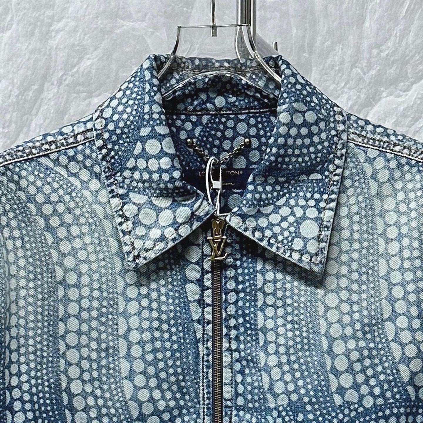 Louis Vuitton Yayoi Kusama Polka Dot Zip Denim Jacket — front
