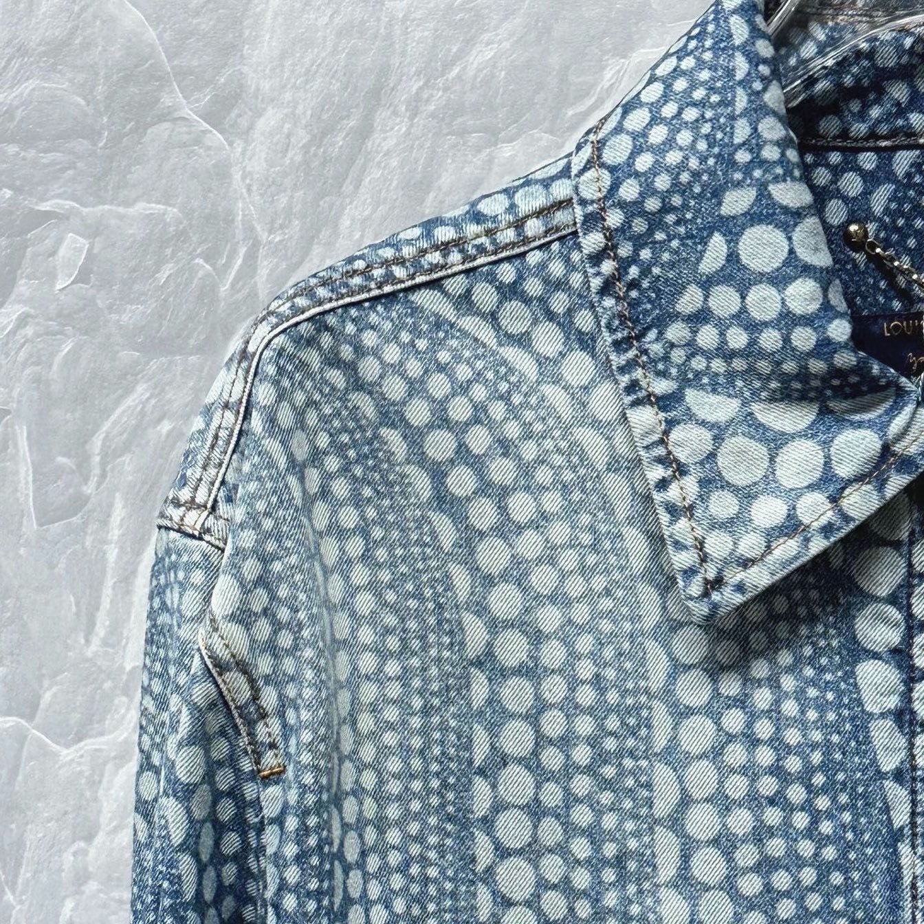 Louis Vuitton Yayoi Kusama Polka Dot Zip Denim Jacket — detail