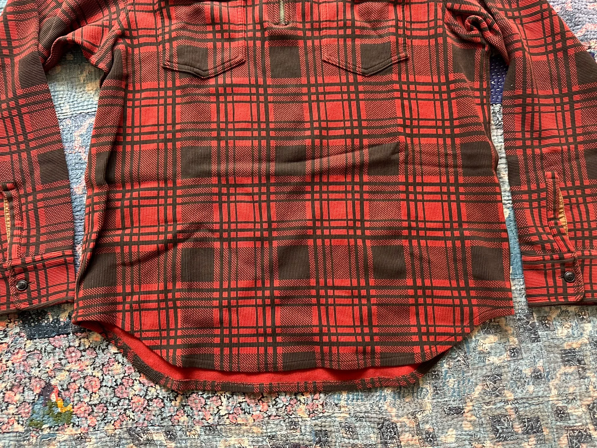 RRL Red Black Plaid Long-Sleeve Shirt — back