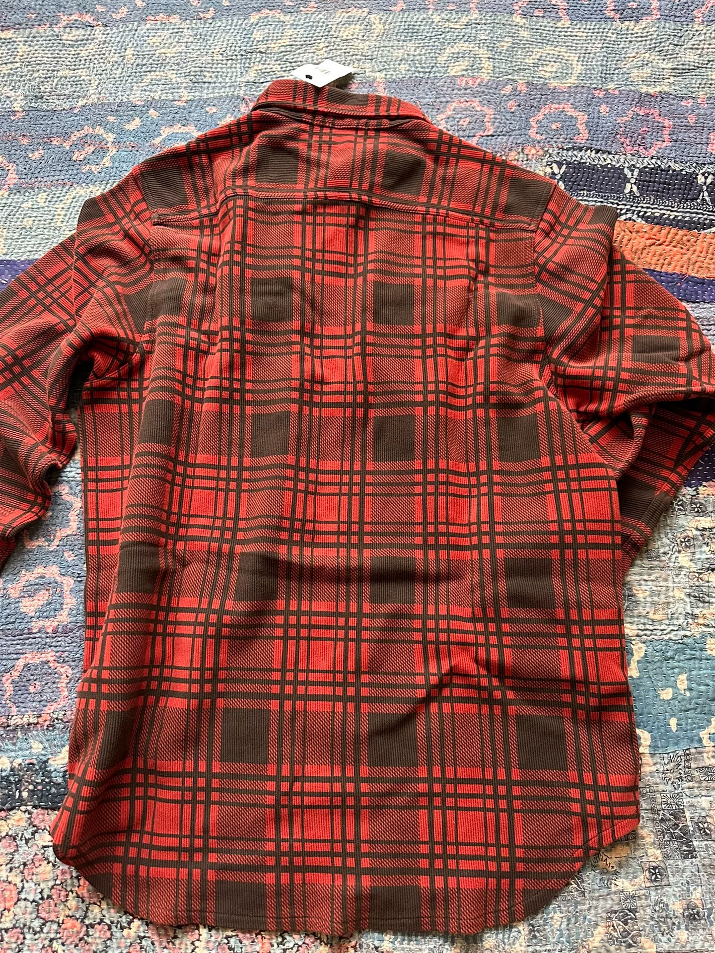 RRL Red Black Plaid Long-Sleeve Shirt — front