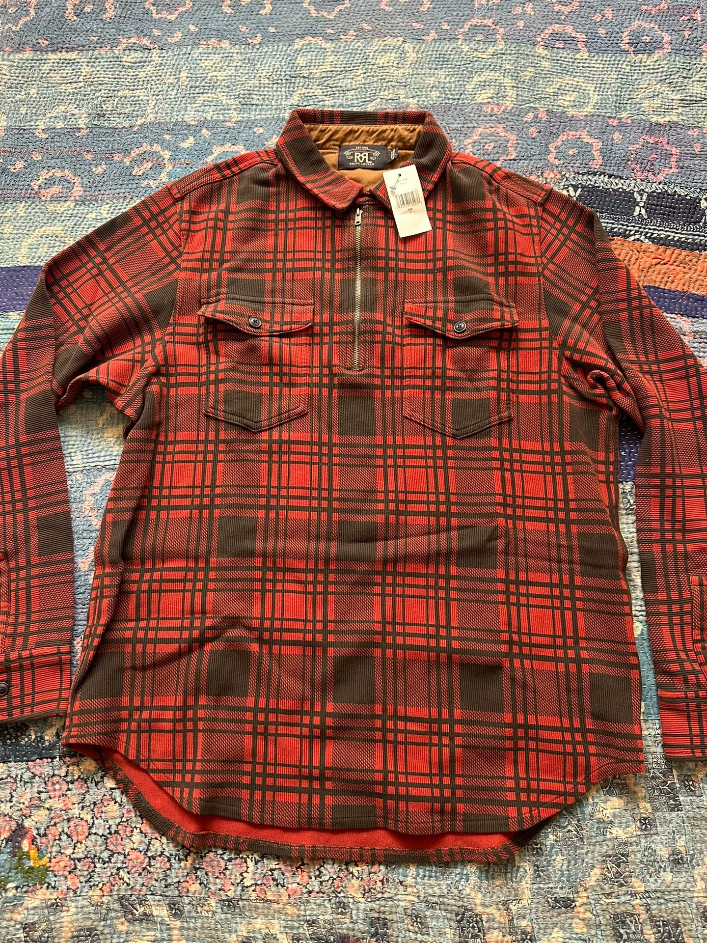RRL Red Black Plaid Long-Sleeve Shirt