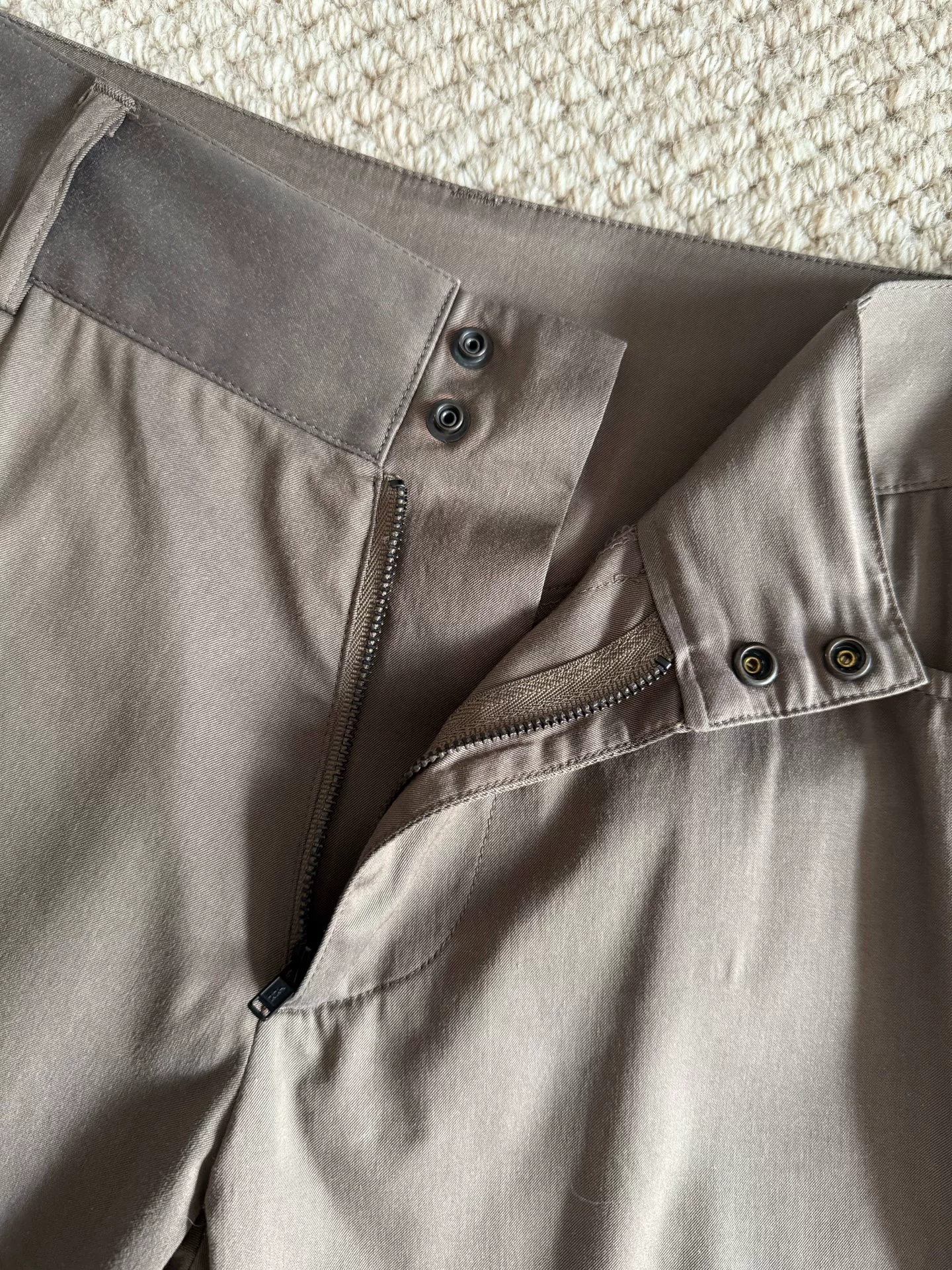 Jean Paul Gaultier Brown Low-Waist Pants — back