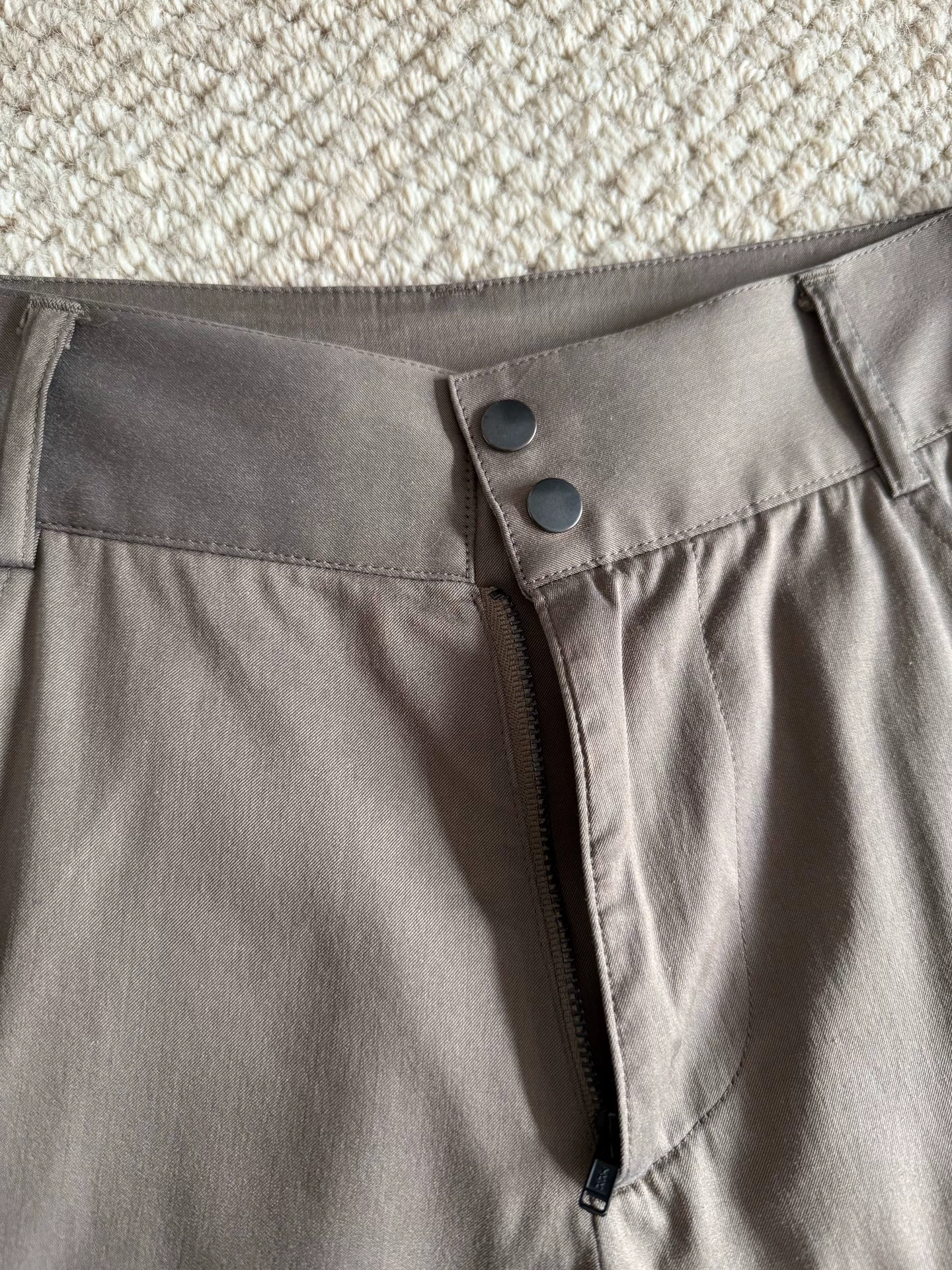 Jean Paul Gaultier Brown Low-Waist Pants — detail