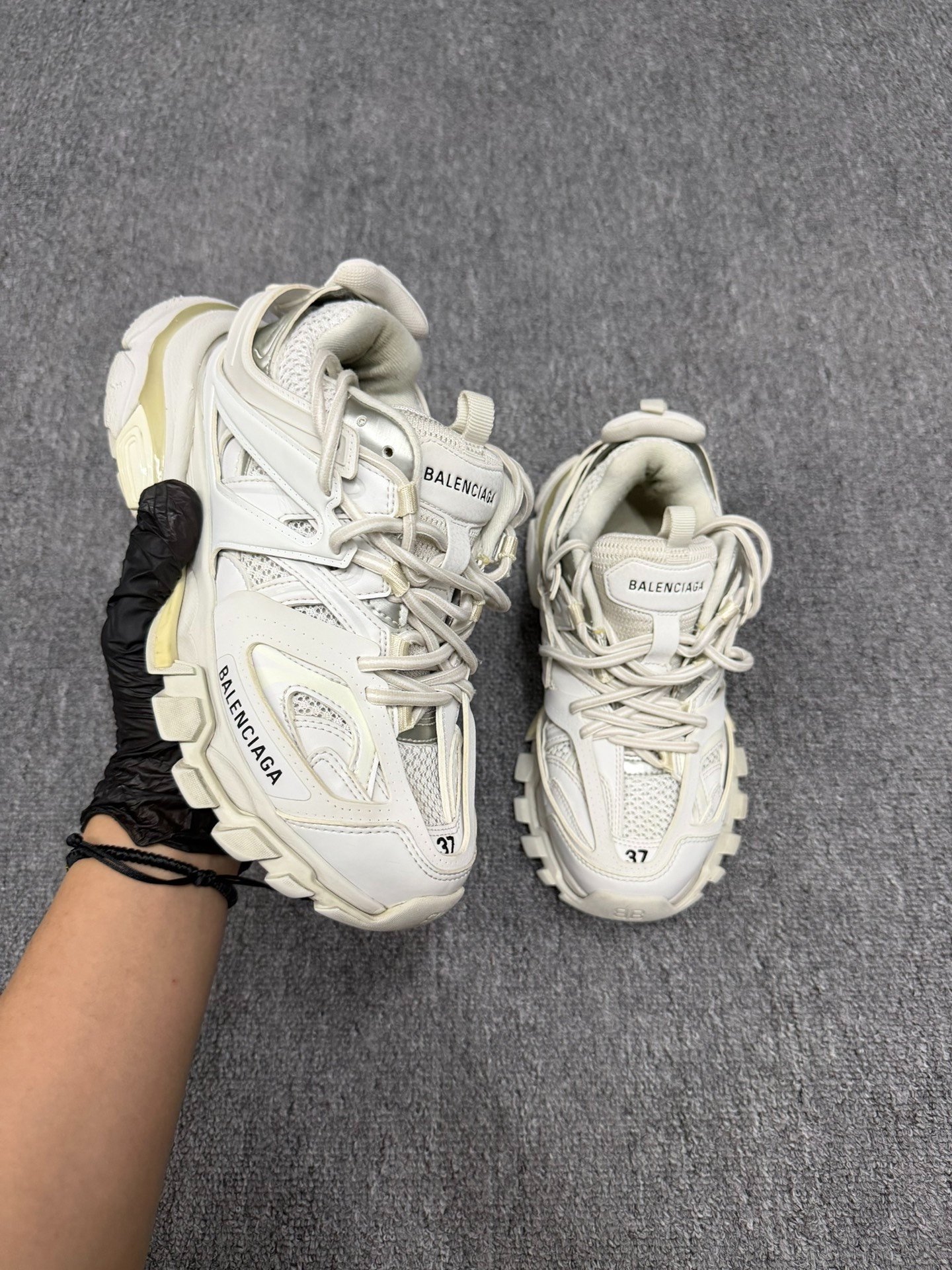 Balenciaga Track White Sneakers Size 37 — back