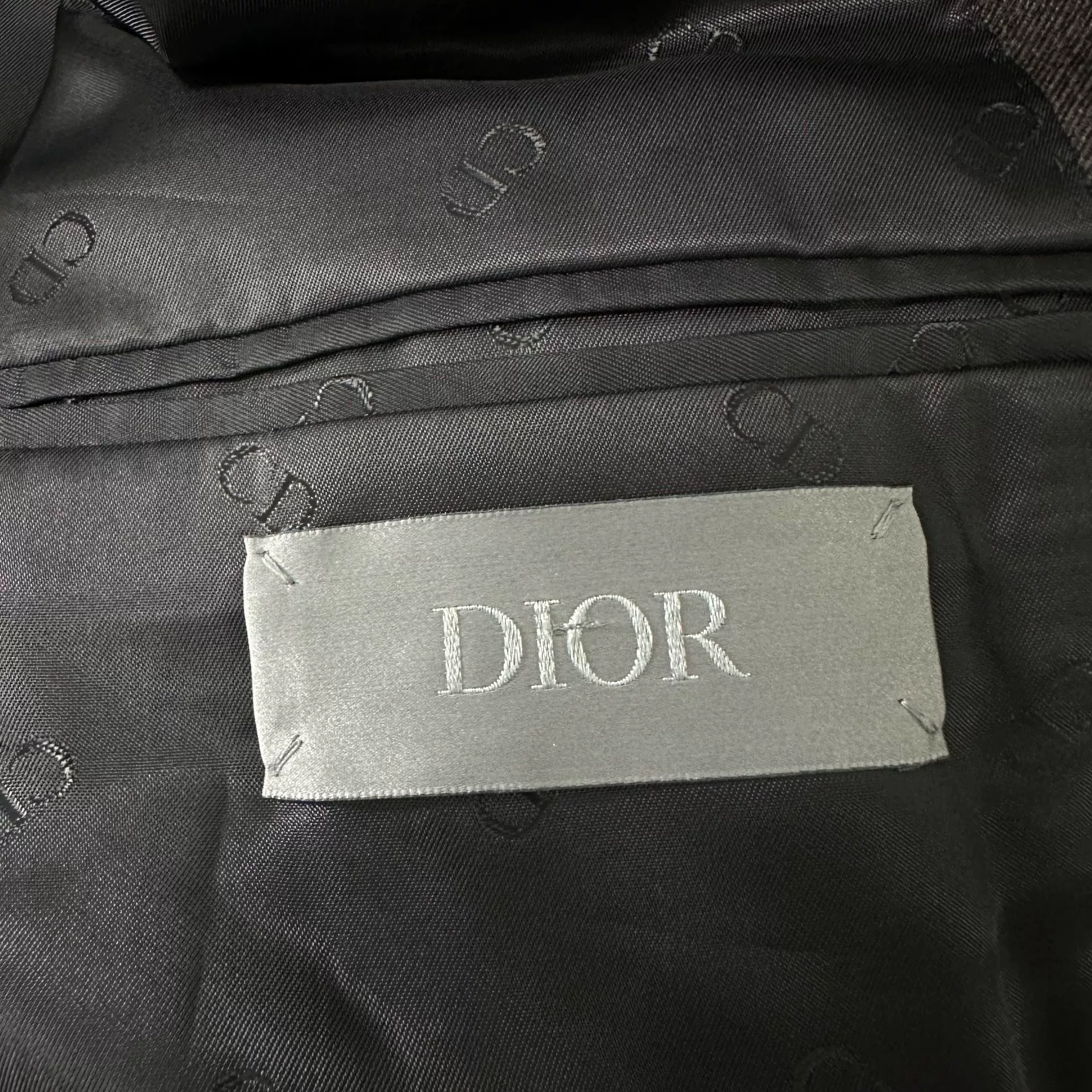 Dior Dark Gray Short Structured Blazer — label
