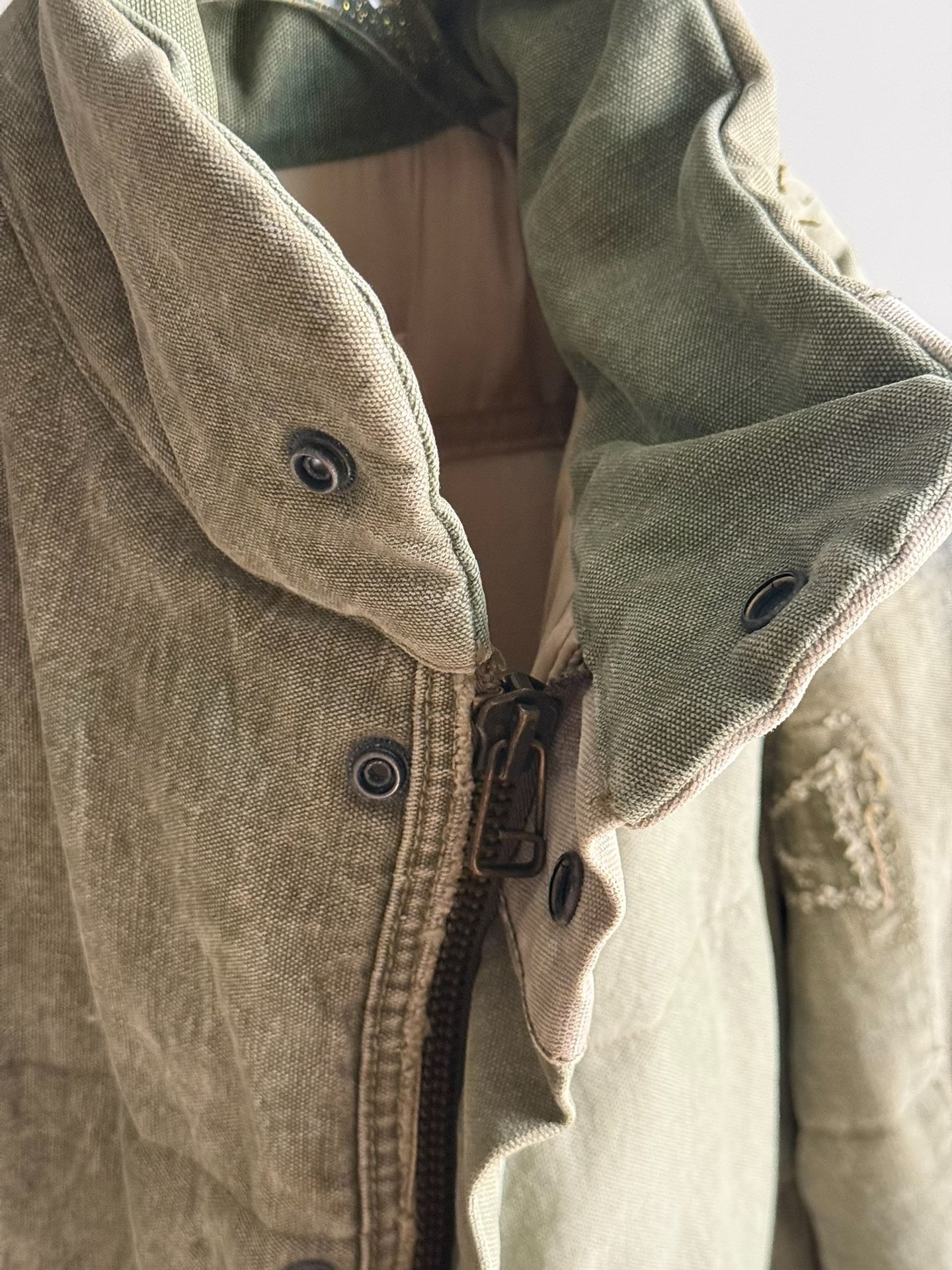 Greg Lauren Vintage Military Distressed Jacket — detail