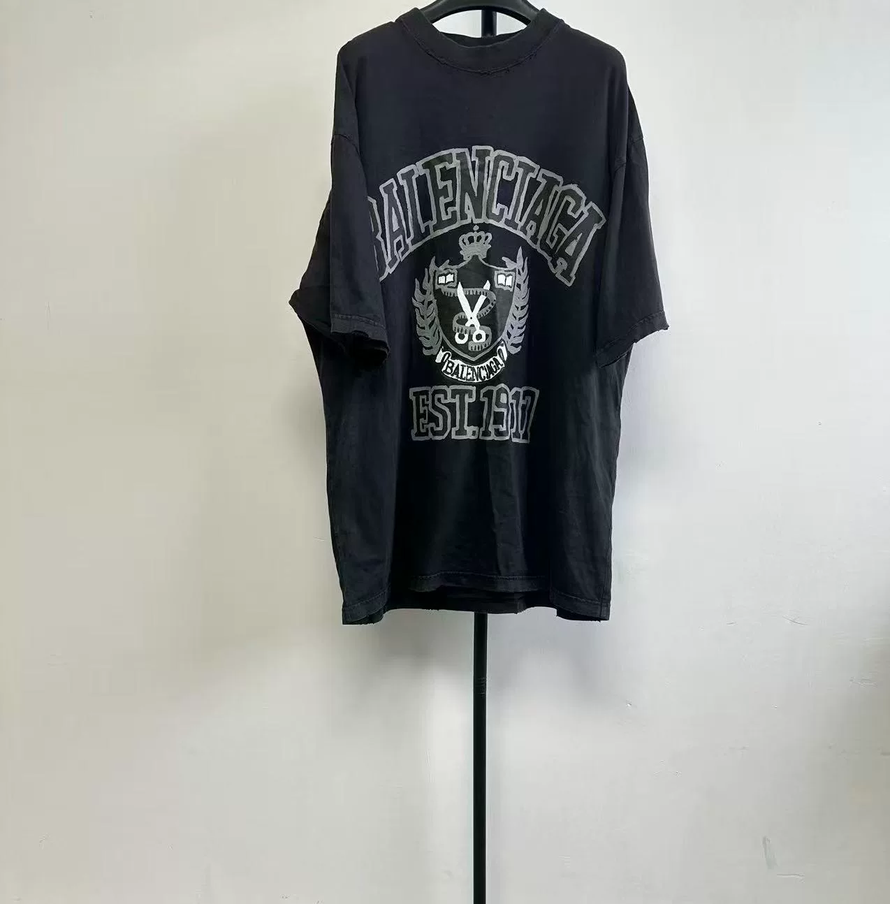 Balenciaga Crew Neck Logo Print T-Shirt