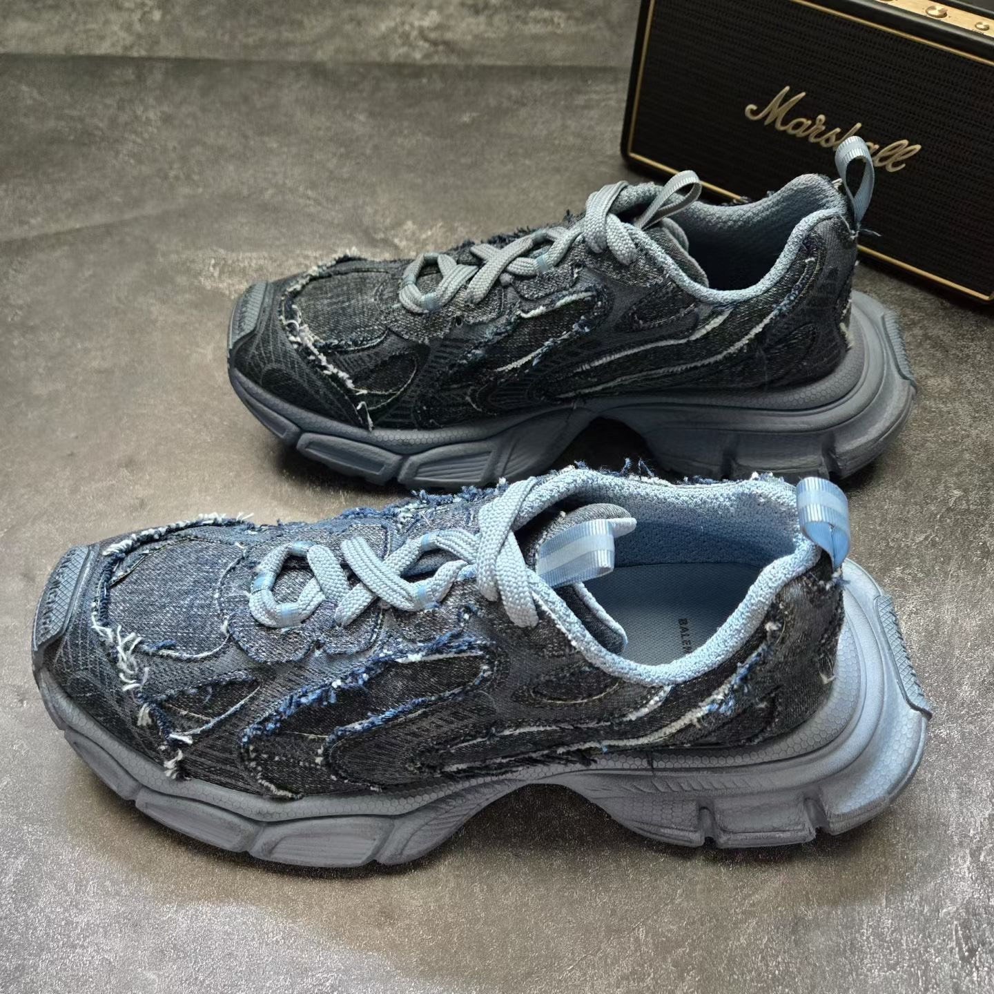 Balenciaga 3XL Blue Denim Sneakers