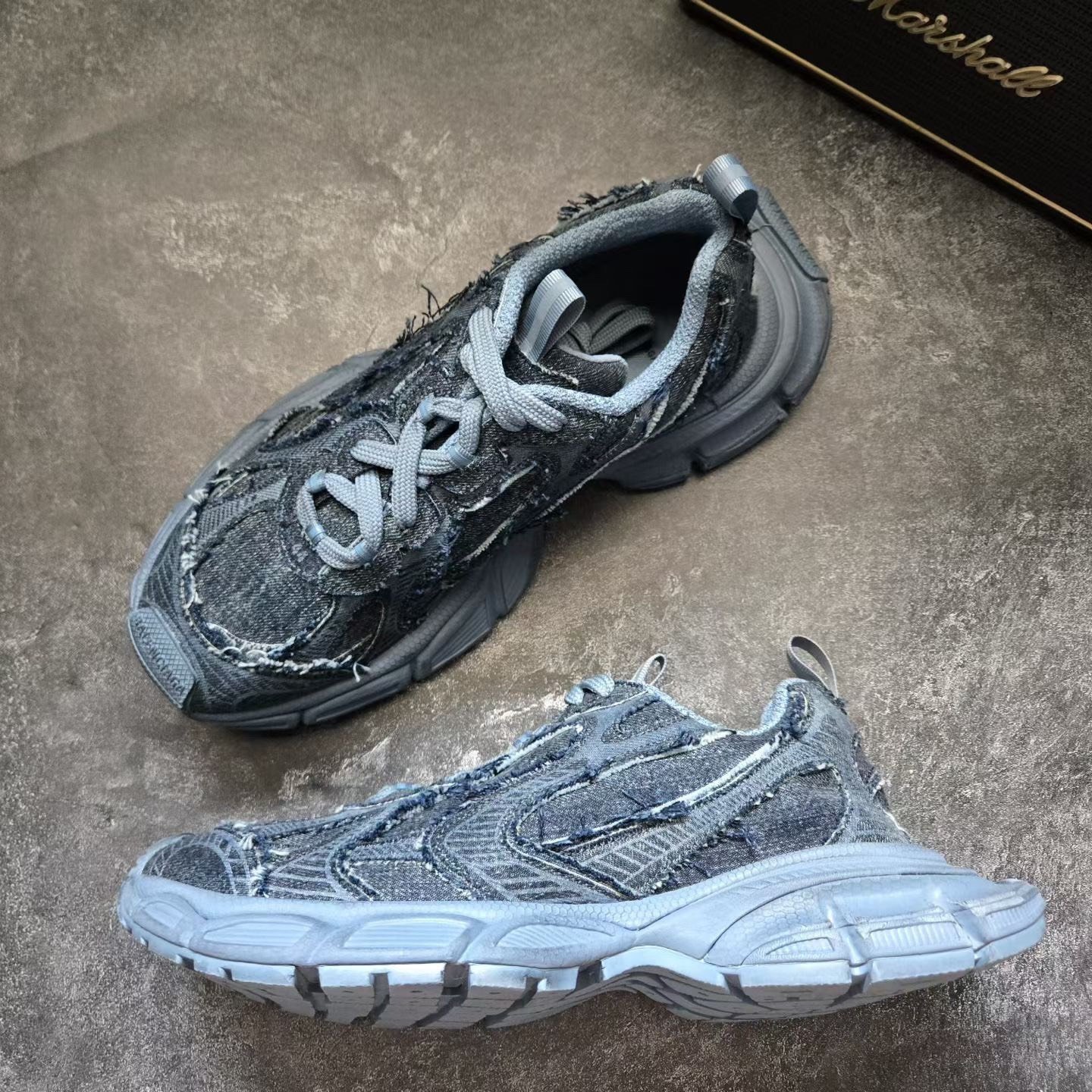 Balenciaga 3XL Blue Denim Sneakers — back