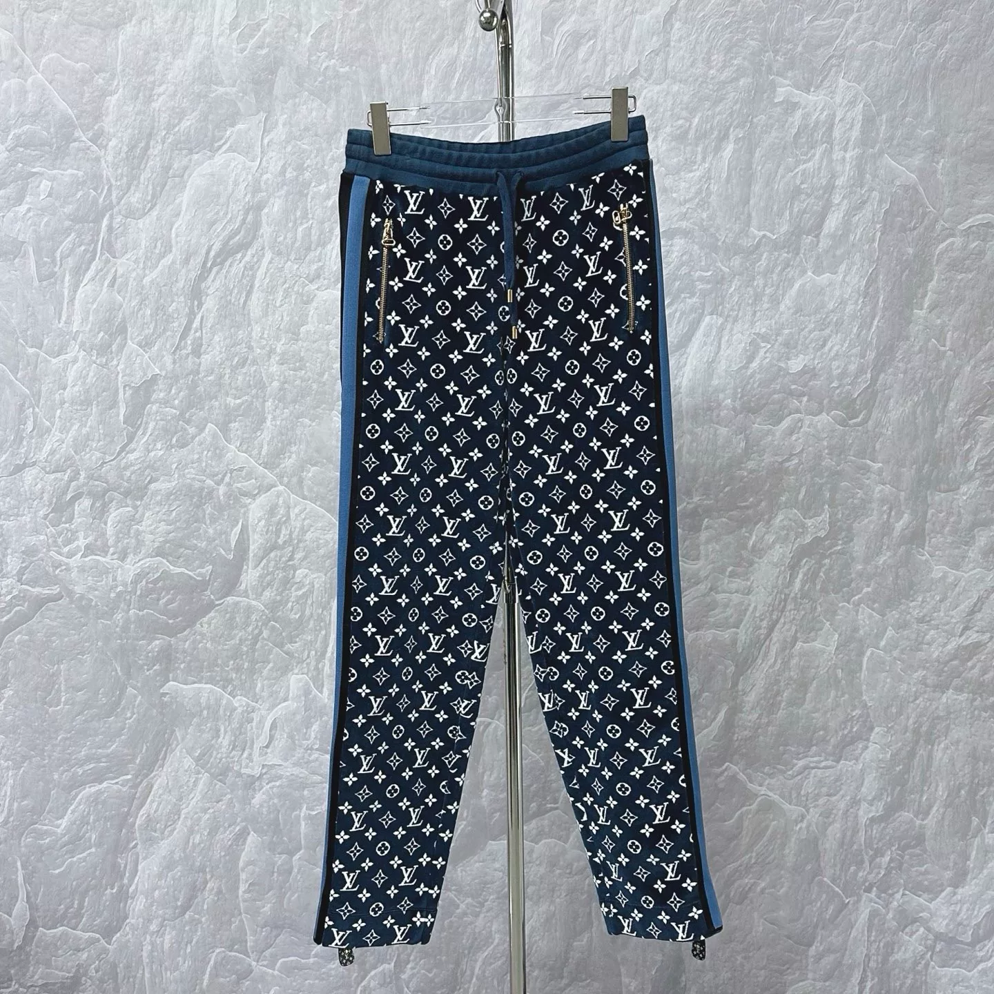 Louis Vuitton SS24 Monogram Velvet Zipper Pants