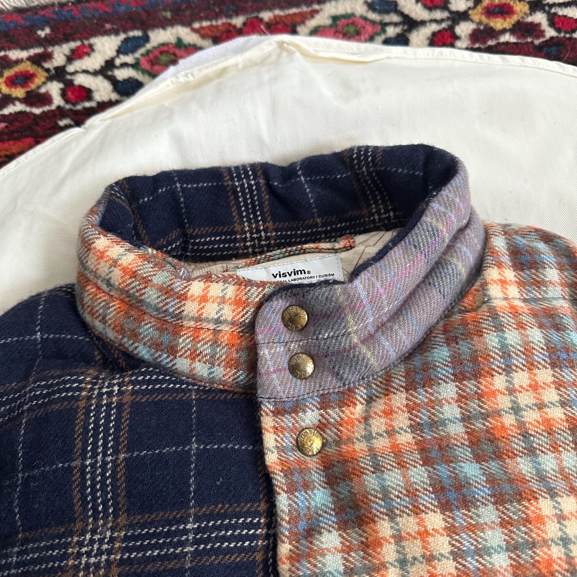visvim 13AW Patchwork Plaid Down Vest — back