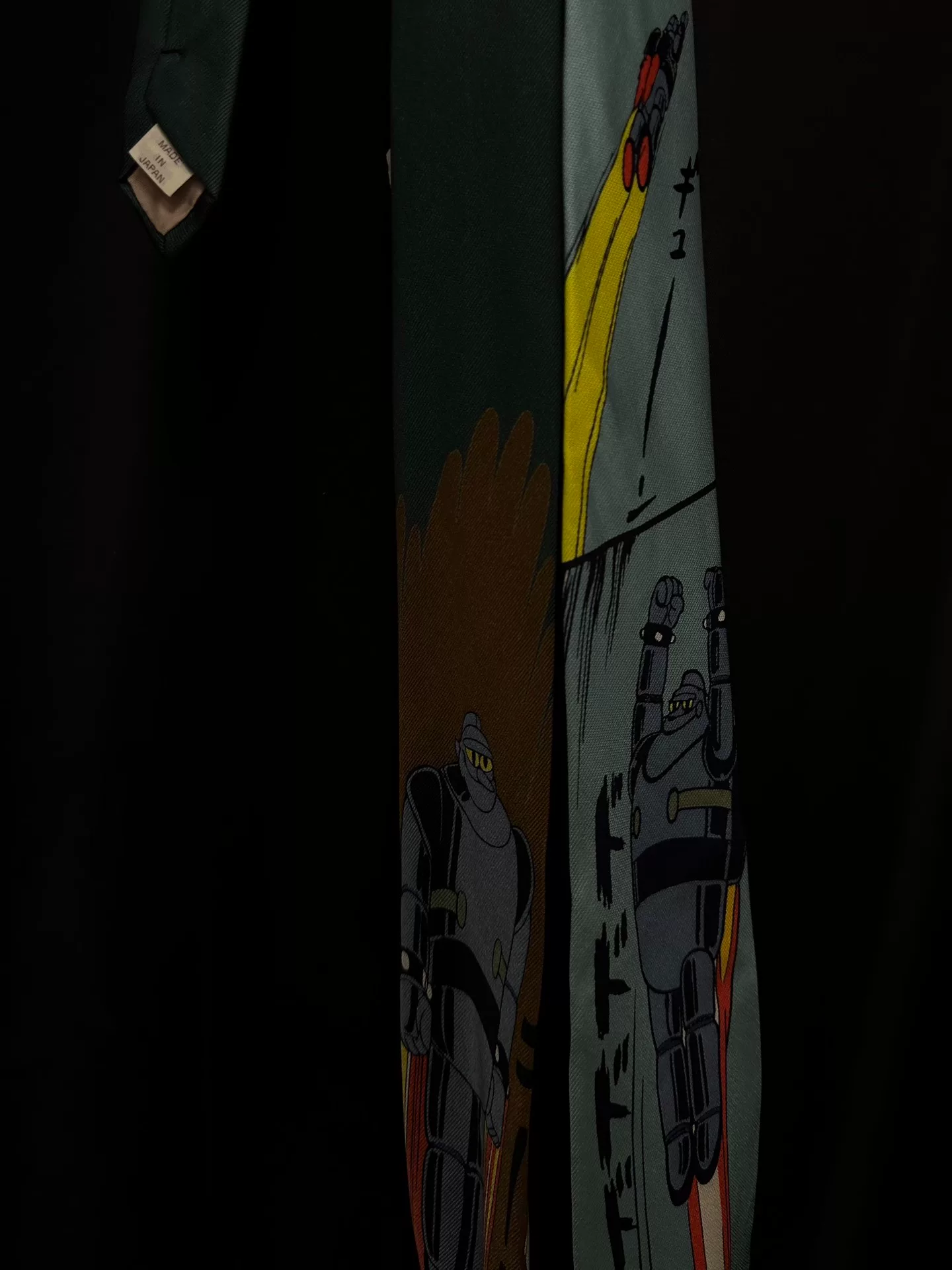 Yohji Yamamoto Iron Man 28 Silk Tie — label