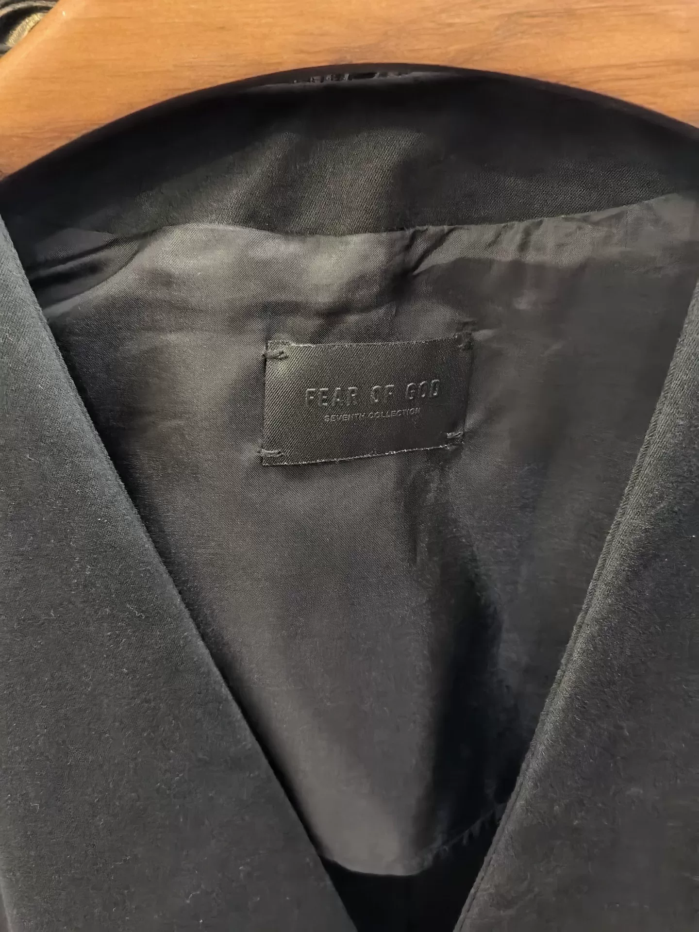 FEAR OF GOD Black Uncollared Blazer — back