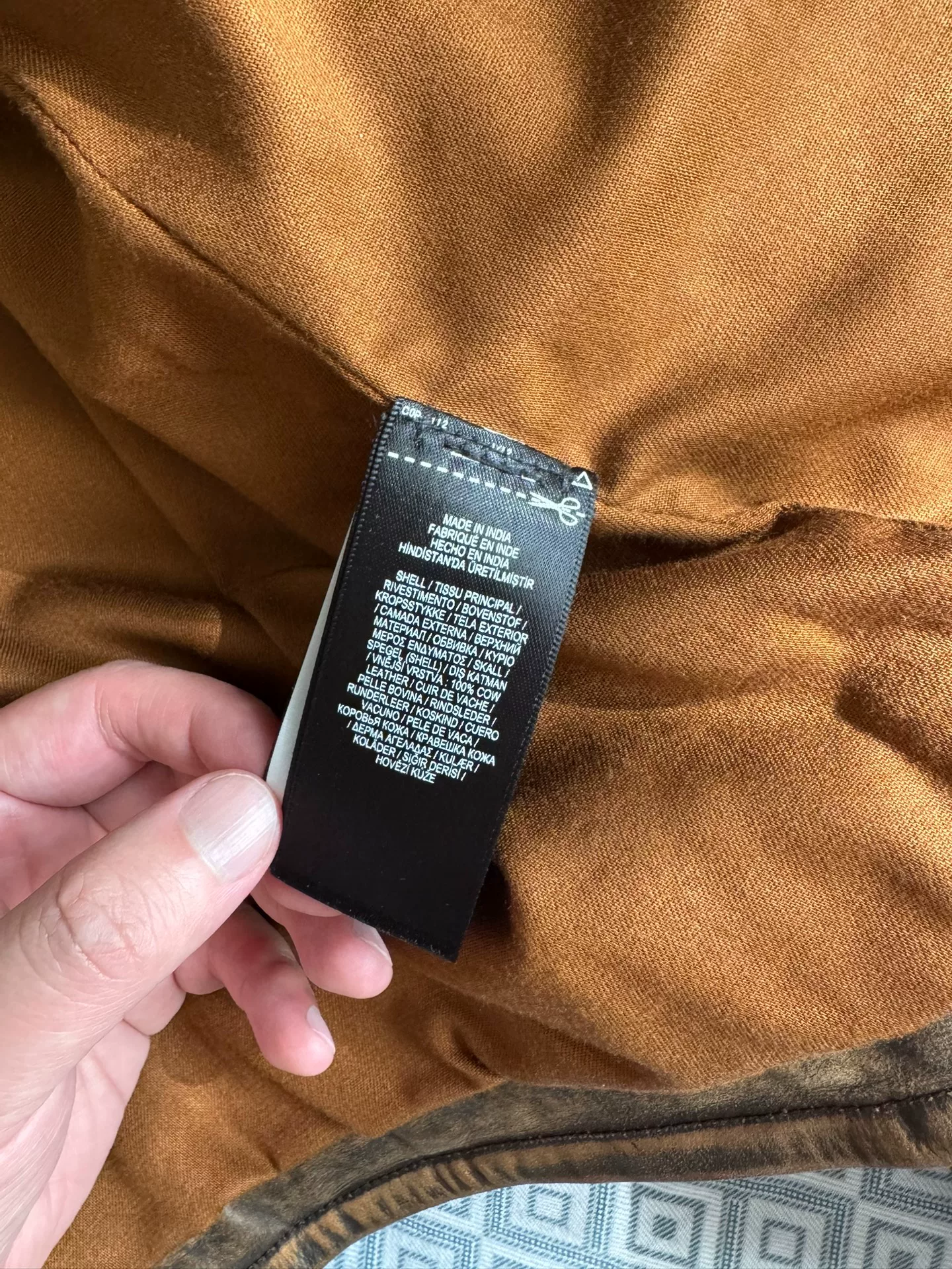 RRL Short Deck Distressed Leather Jacket — back