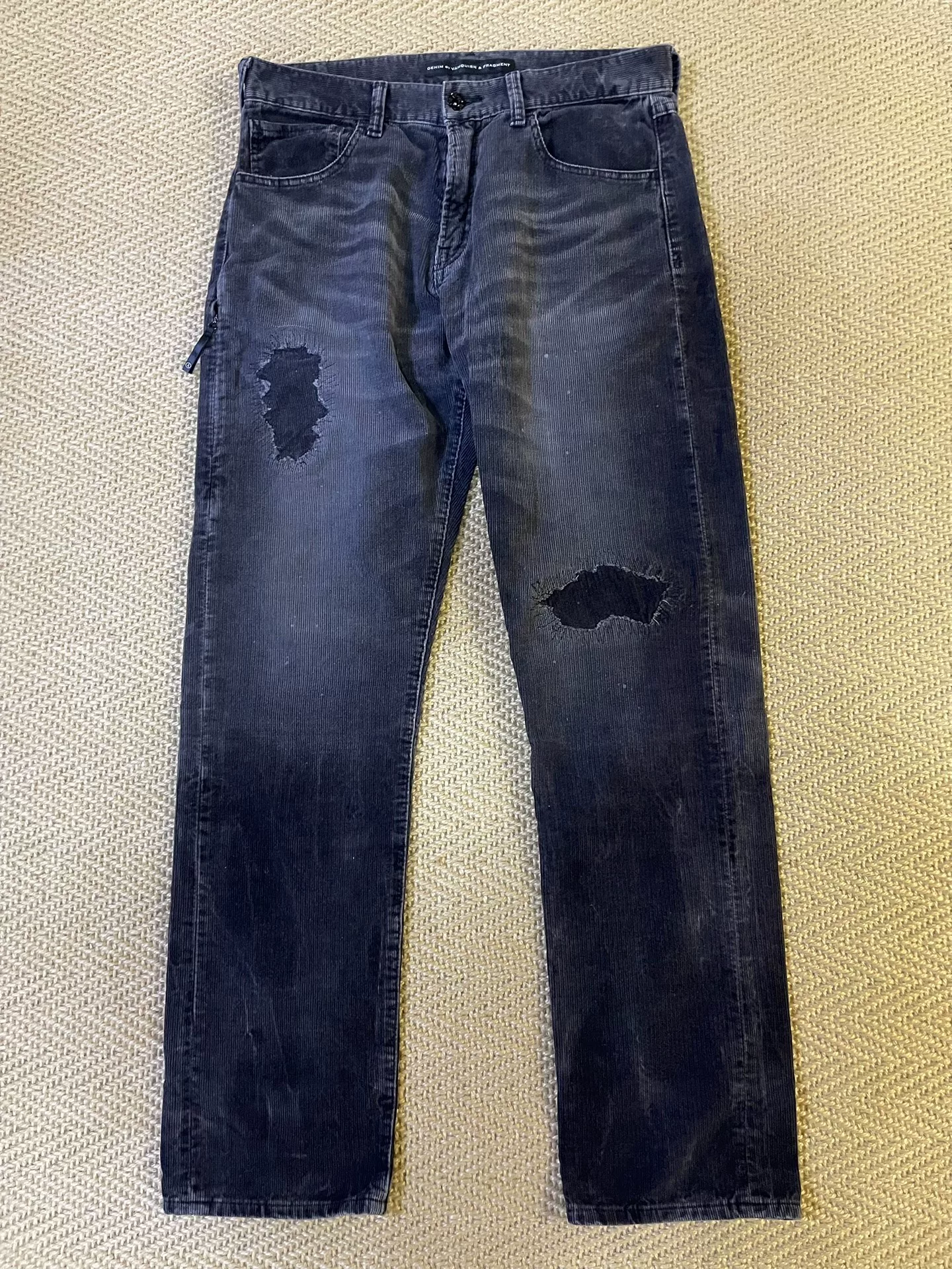 Vanquish & Fragment Distressed Corduroy Pants