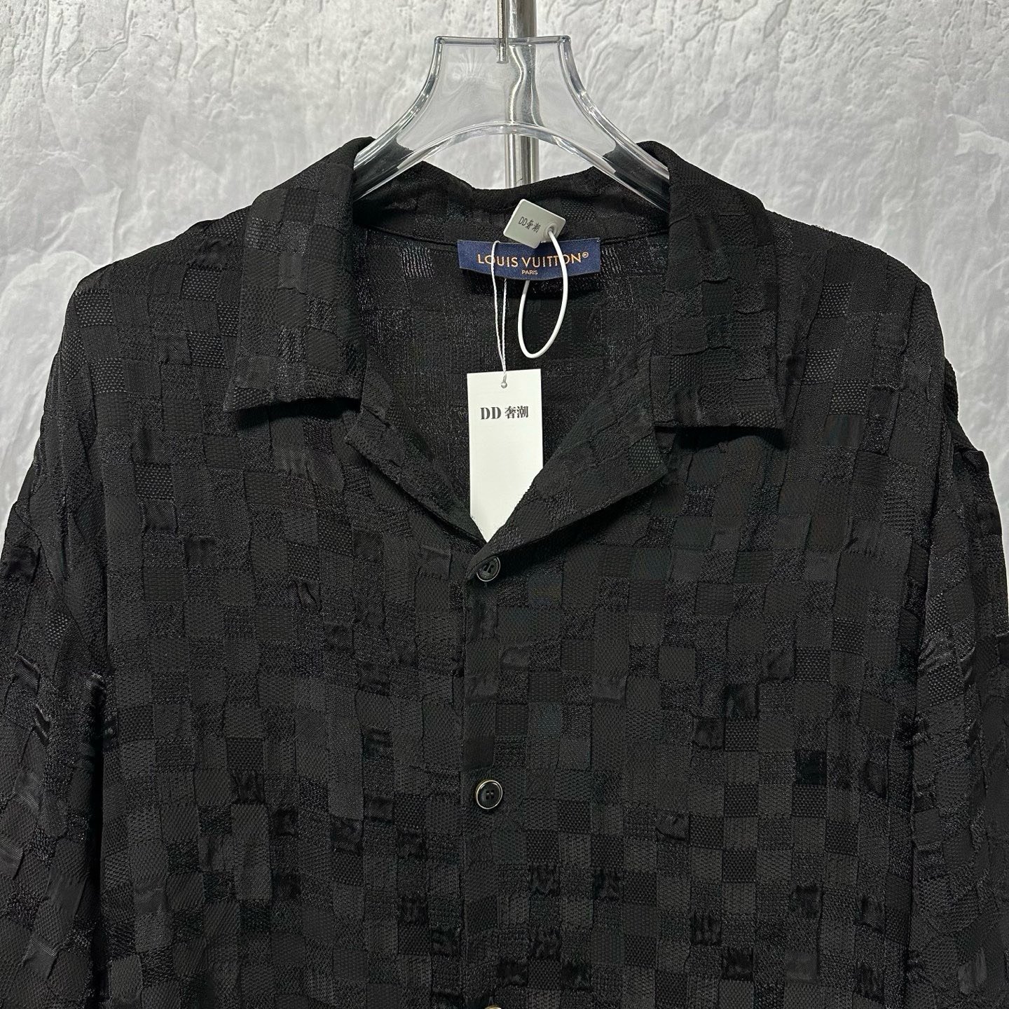 Louis Vuitton Damier All-Over Jacquard Short-Sleeve Shirt — front