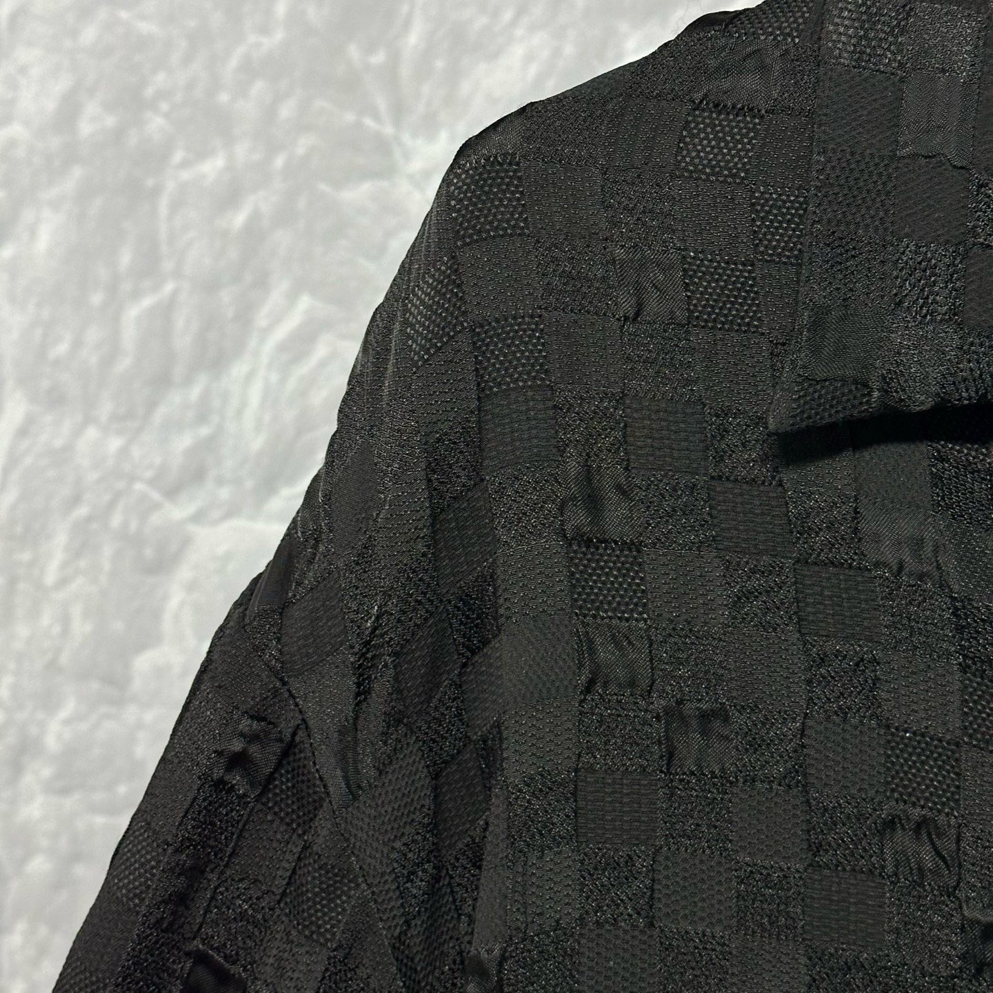 Louis Vuitton Damier All-Over Jacquard Short-Sleeve Shirt — detail