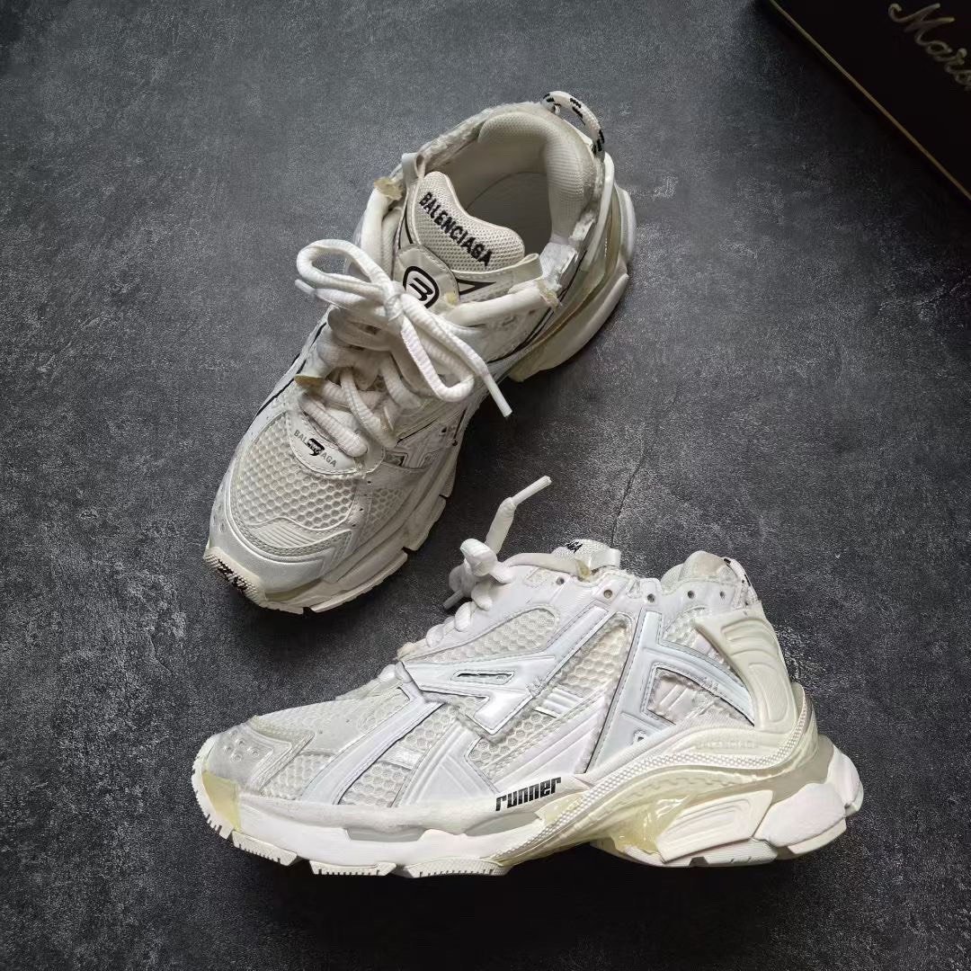 Balenciaga Runner White Sneakers — back