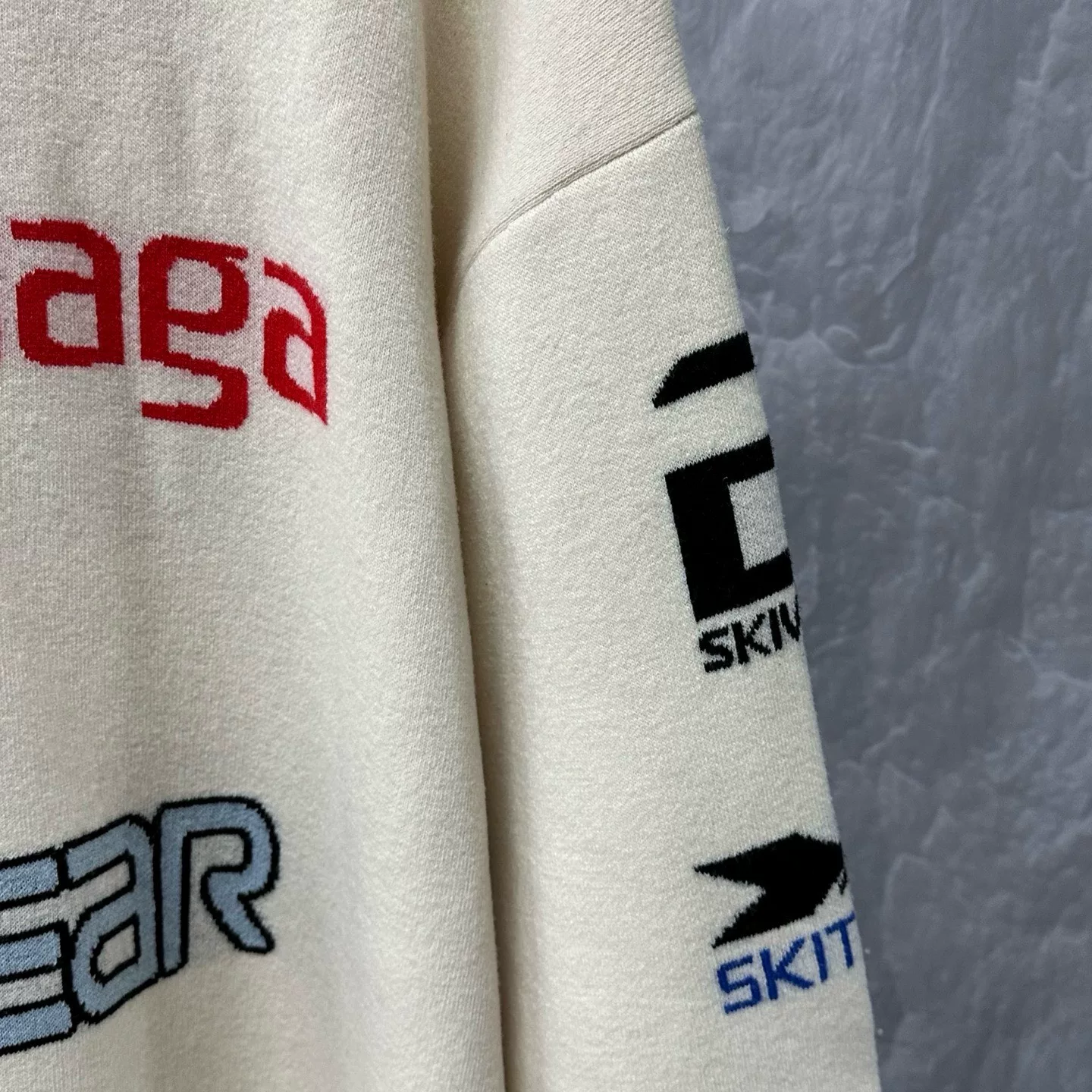 Balenciaga SS24 Ski Turtleneck Logo Wool Sweater — detail