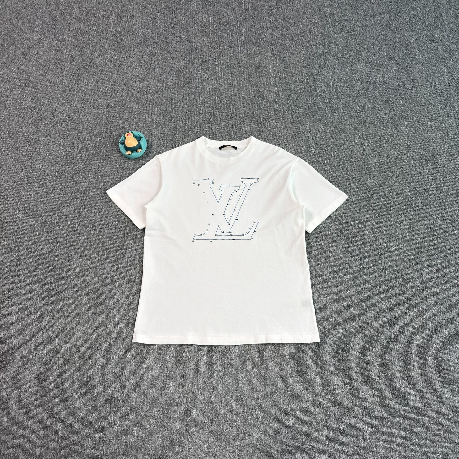 Louis Vuitton White Logo Embroidered T-shirt