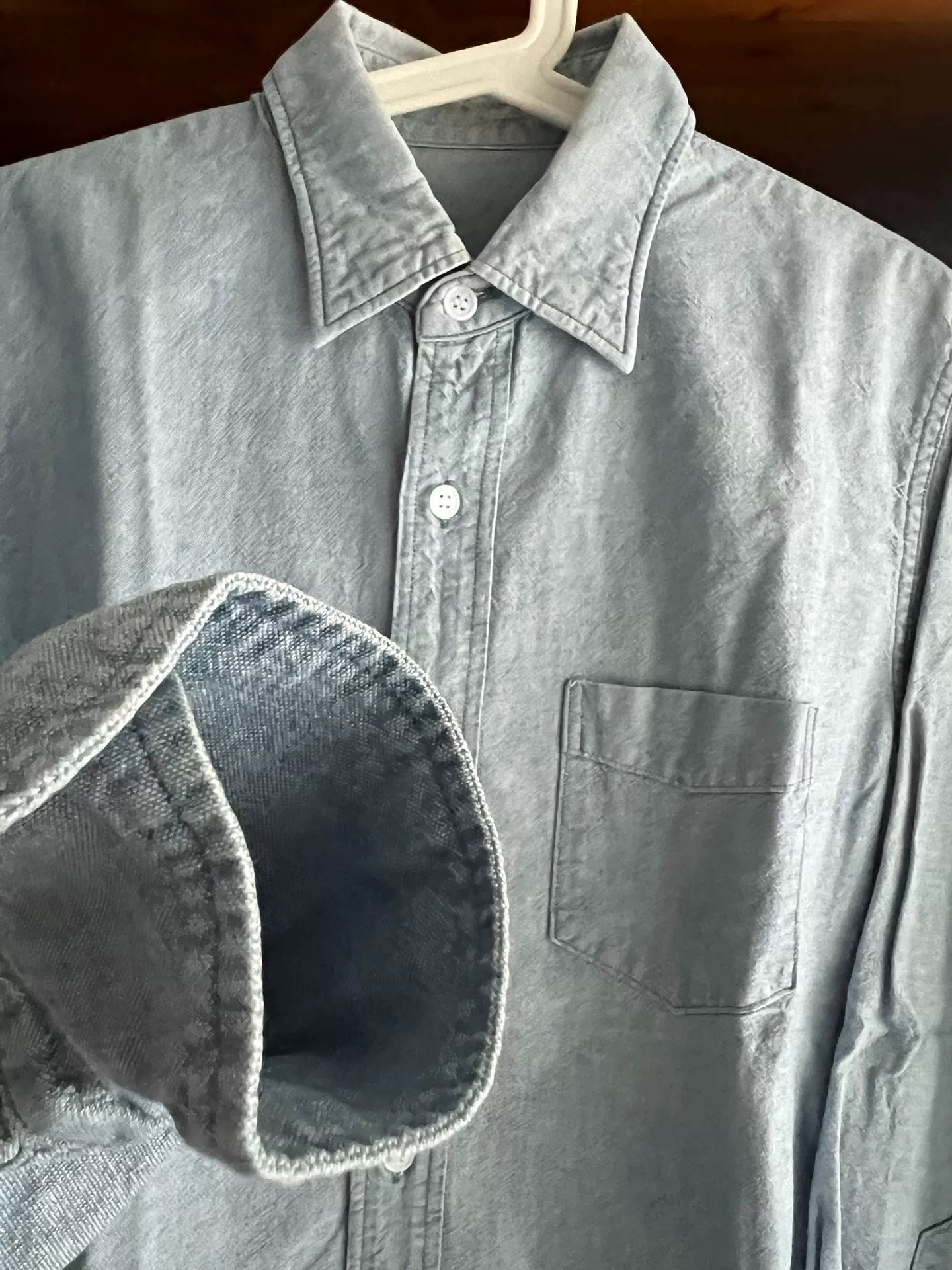 The Real McCoy's Washed Denim Work Shirt — back