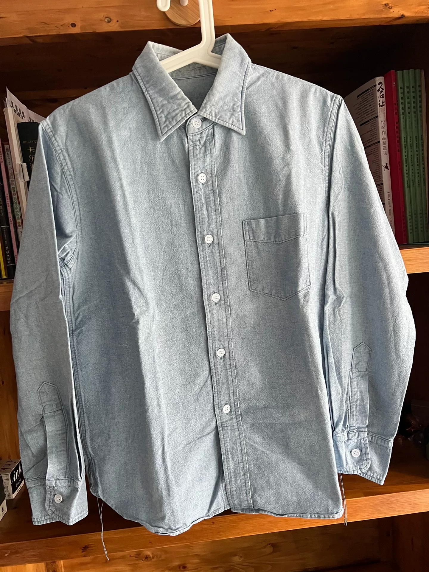 The Real McCoy's Washed Denim Work Shirt — front