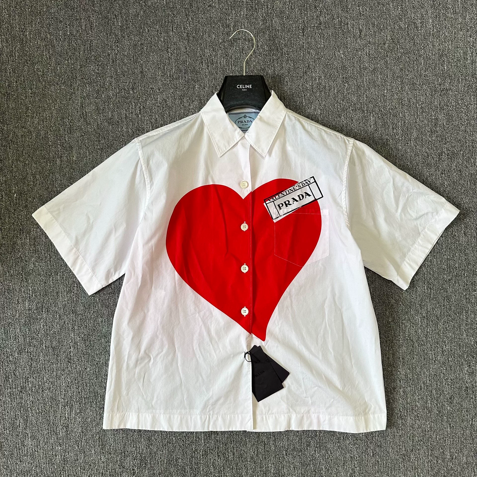 Prada Valentine's Heart Print Shirt