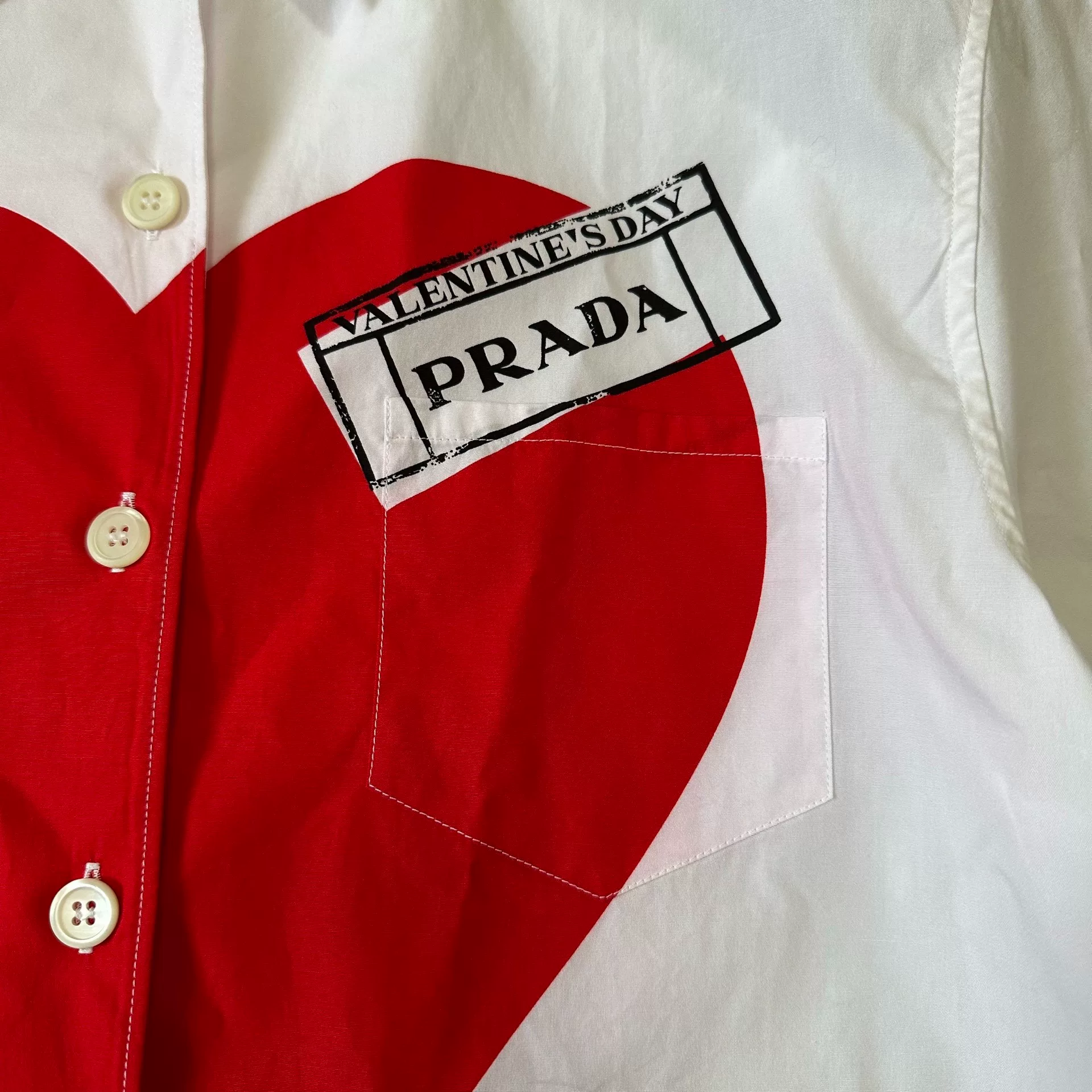 Prada Valentine's Heart Print Shirt — front