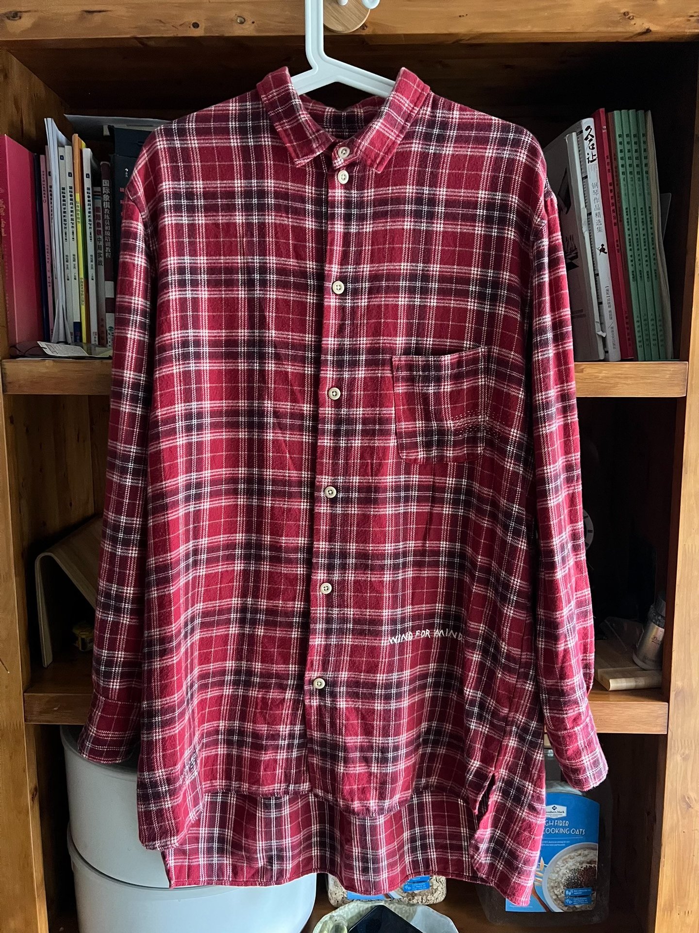 Porter Classic Early Red Check Long Shirt
