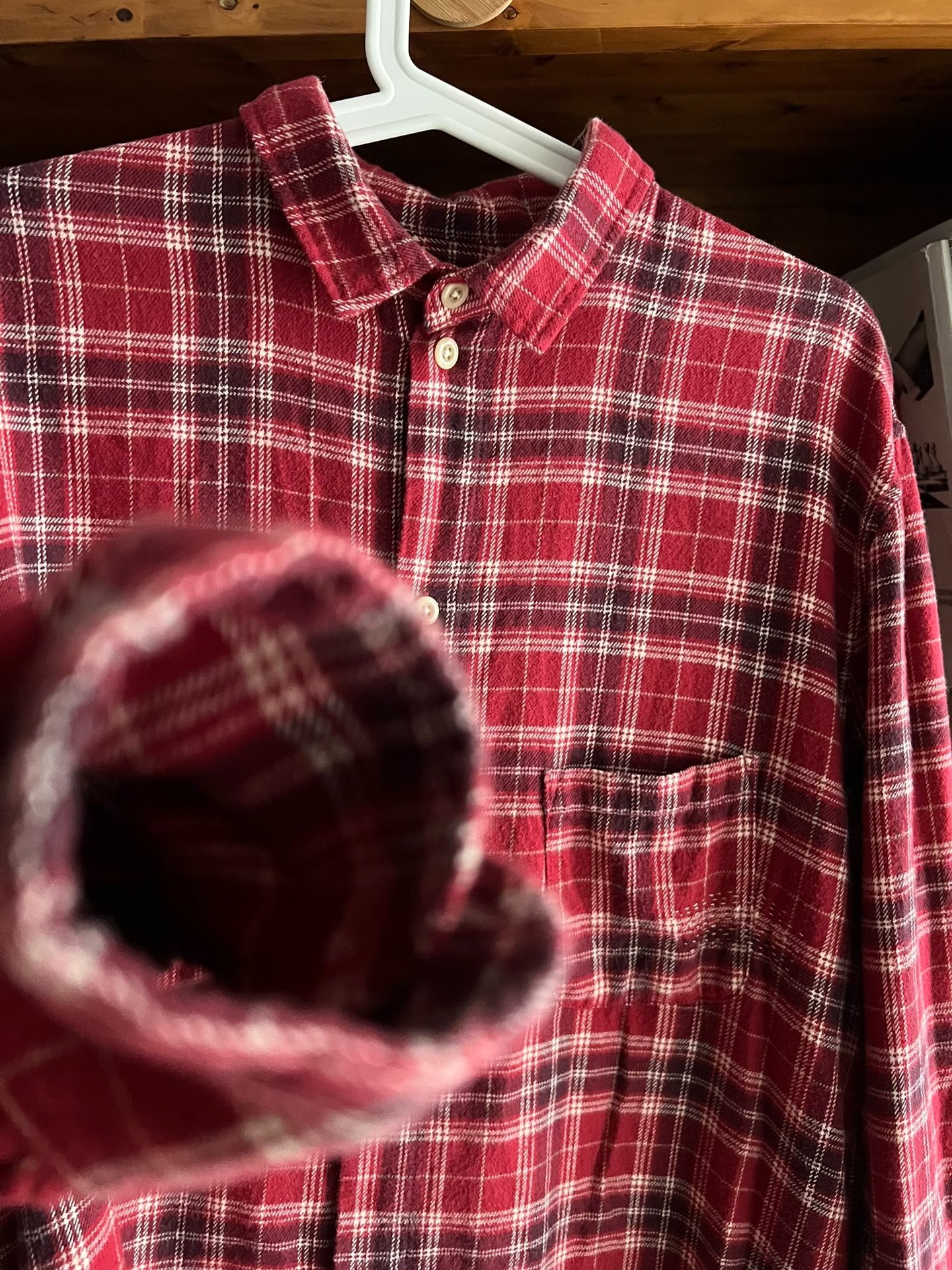 Porter Classic Early Red Check Long Shirt — back