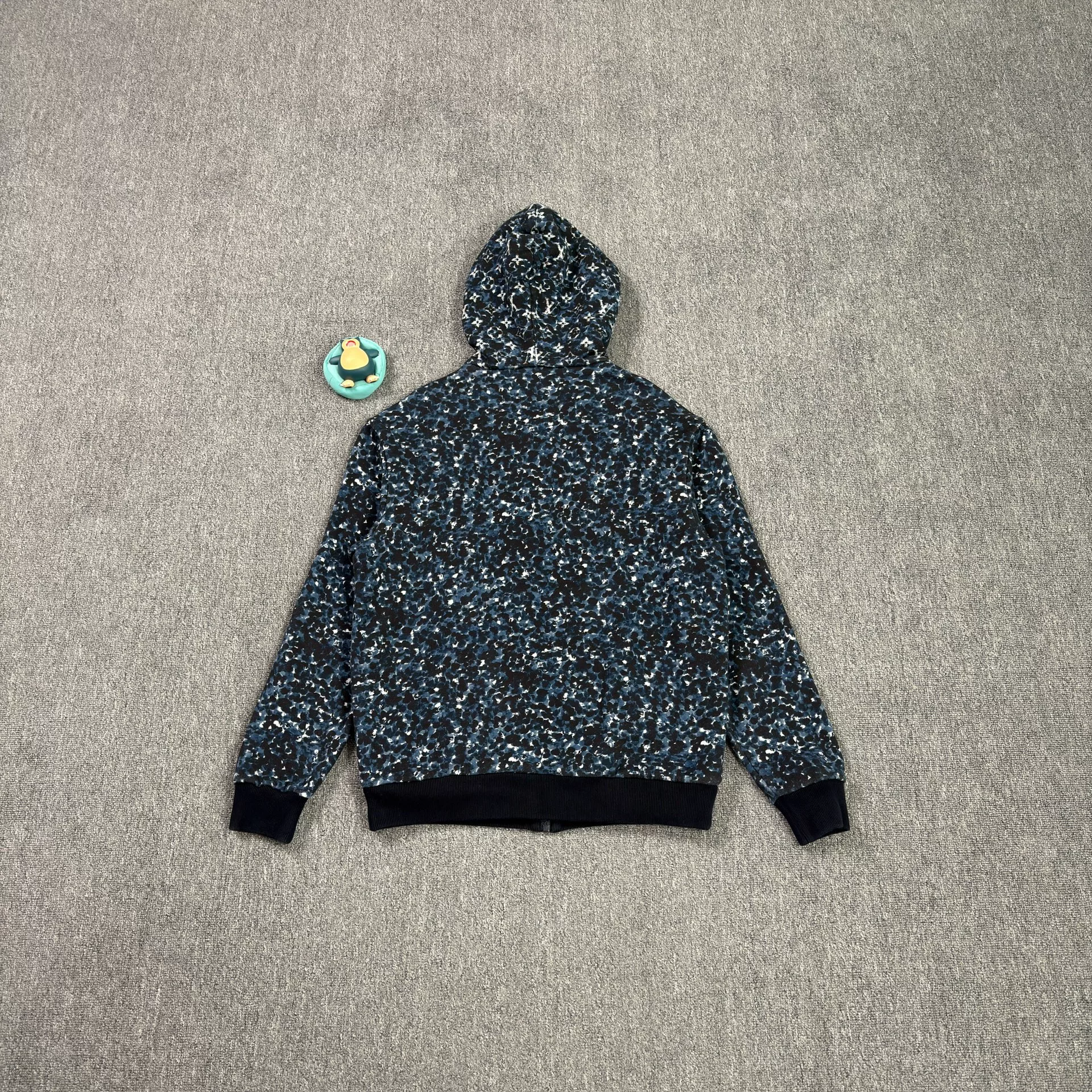 Louis Vuitton Blue Patterned Hooded Jacket — front