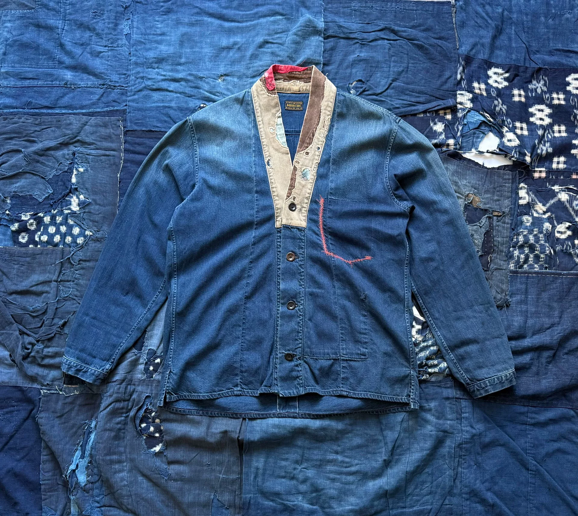 KAPITAL COUNTRY EK-759 Distressed Patchwork Jacket