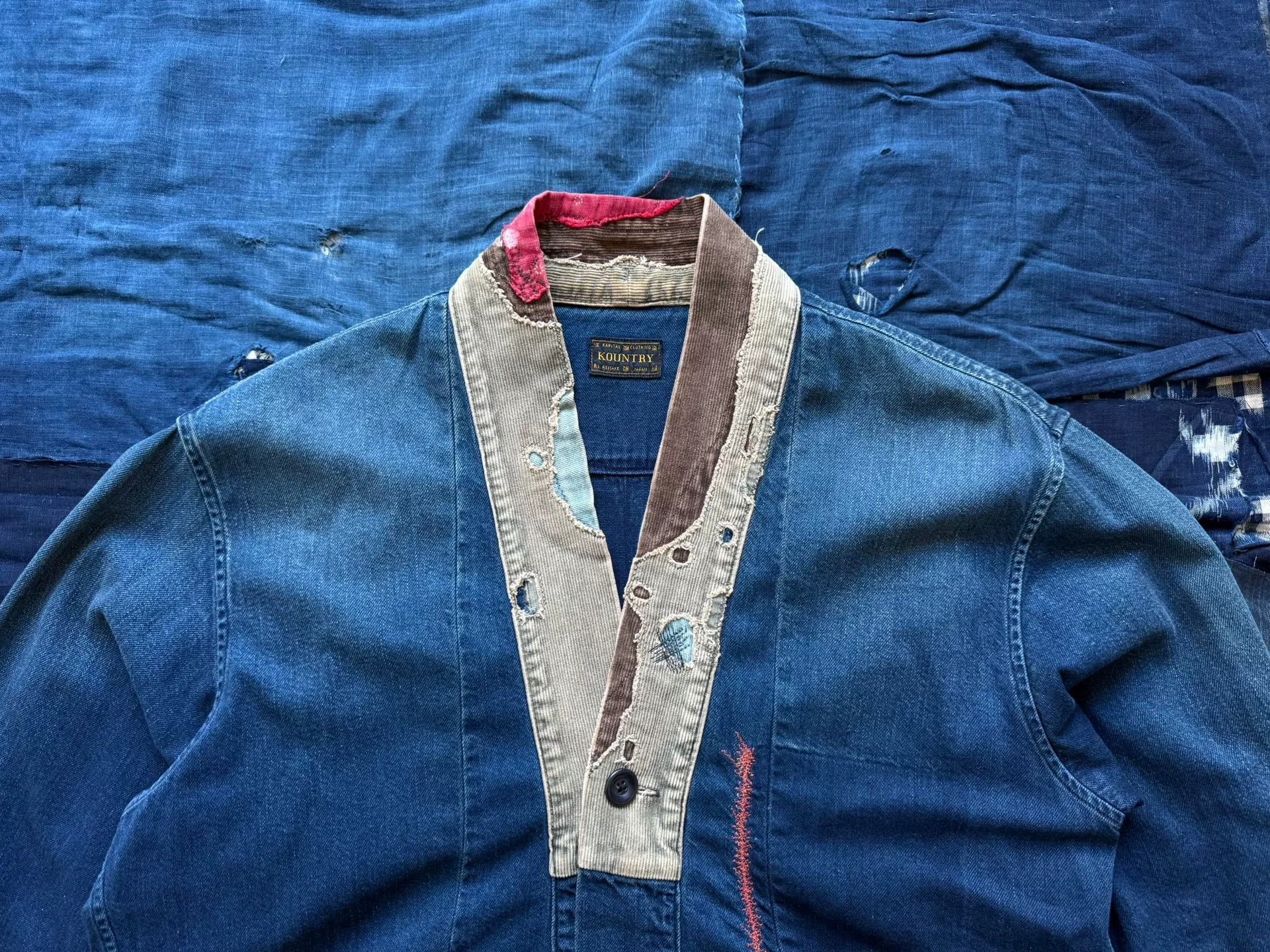 KAPITAL COUNTRY EK-759 Distressed Patchwork Jacket — back