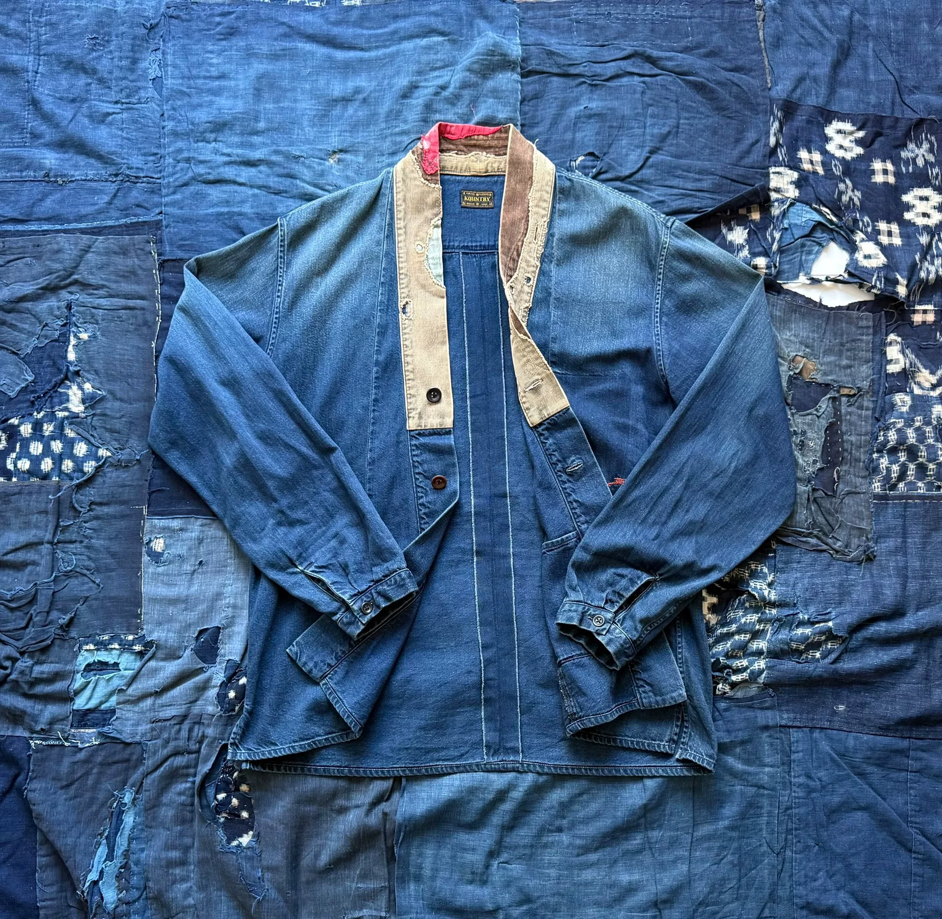 KAPITAL COUNTRY EK-759 Distressed Patchwork Jacket — front