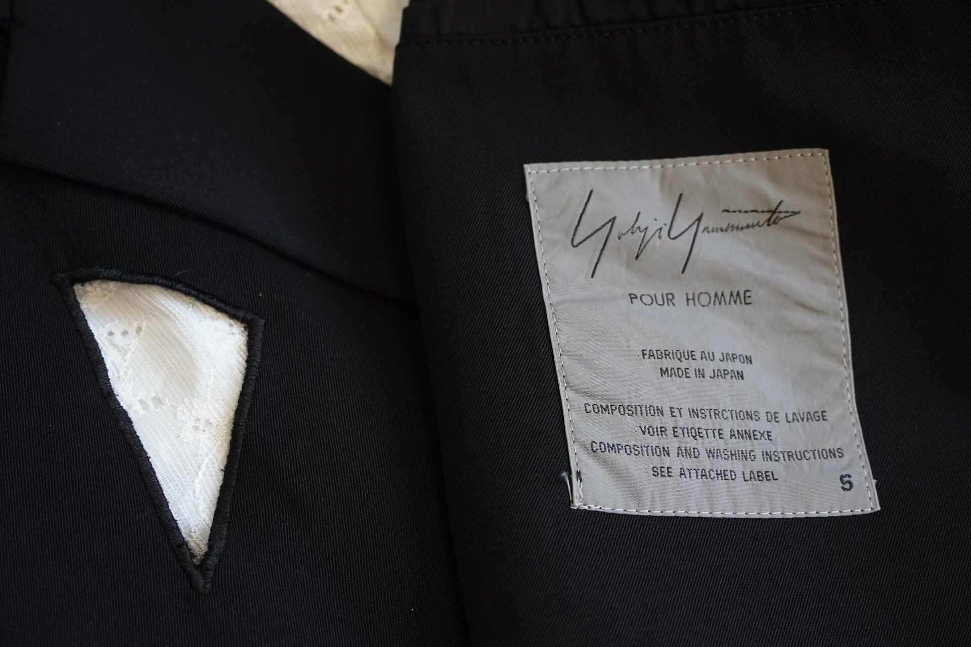 Yohji Yamamoto 92SS Wool Jacket — label