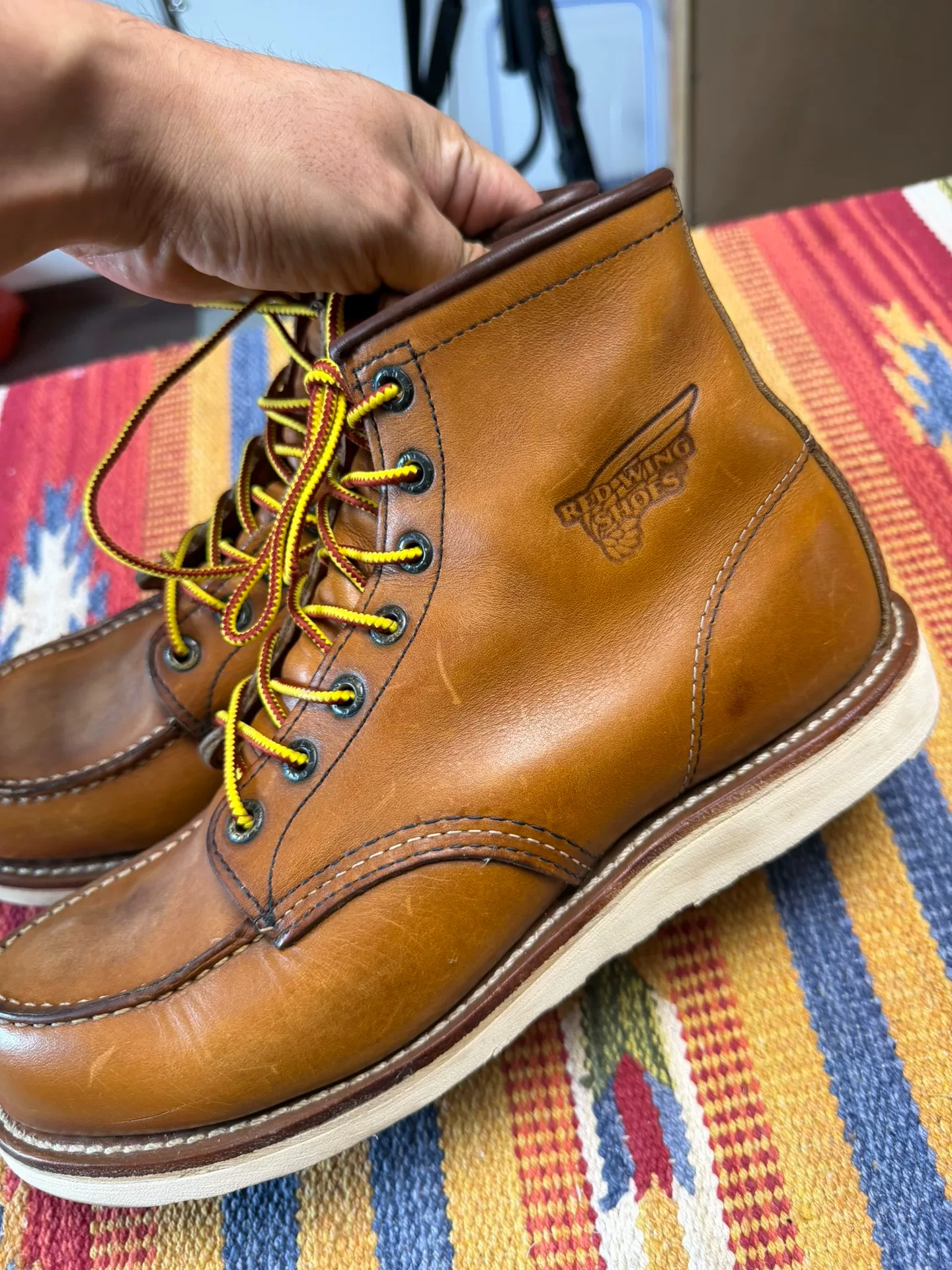 Redwing 875 Brown Leather Work Boots — front