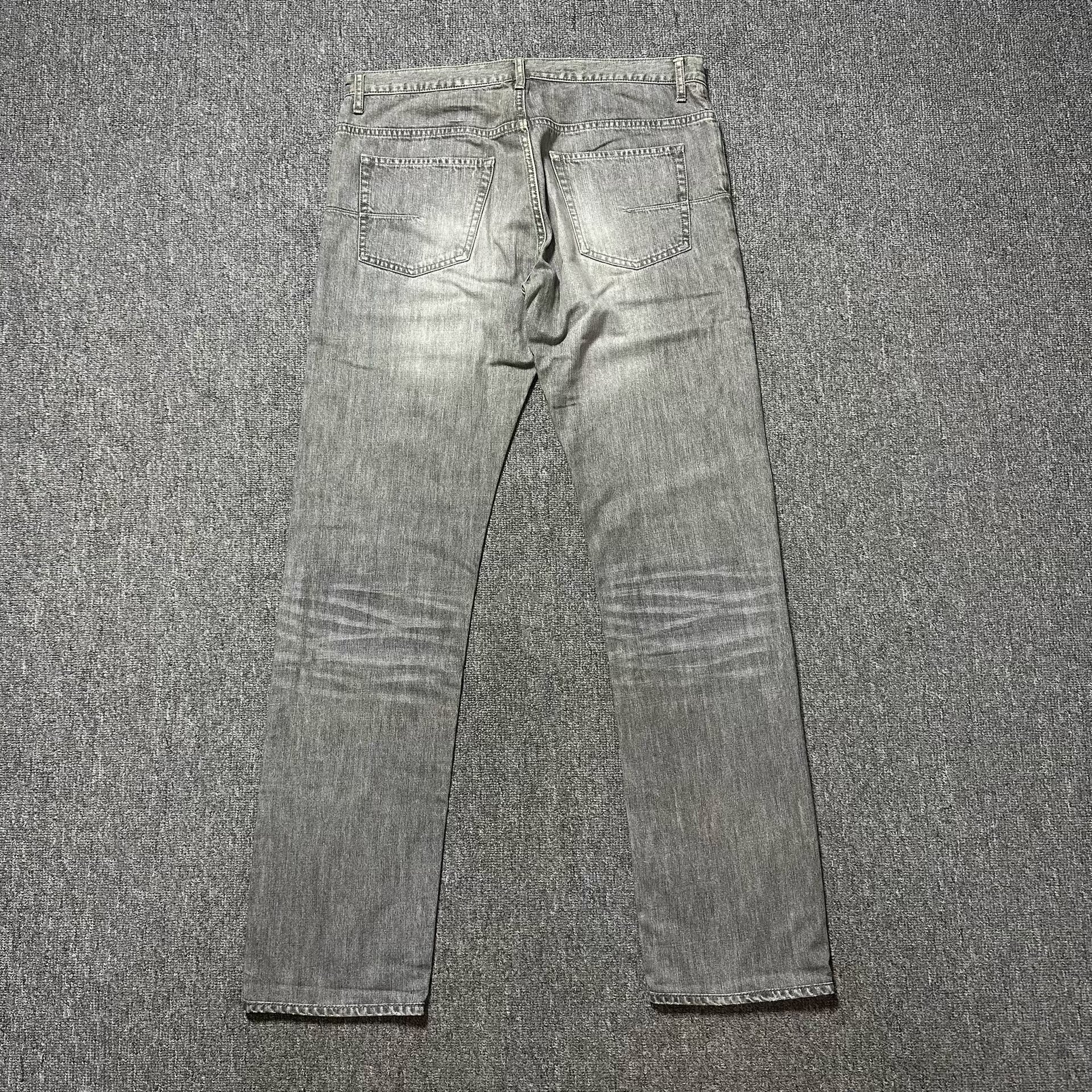 Dior Homme Light Gray Hand-Distressed Jeans — back