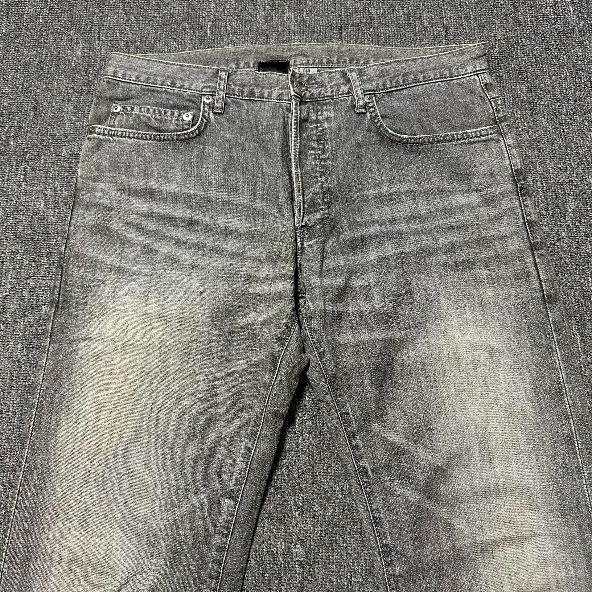 Dior Homme Light Gray Hand-Distressed Jeans — front